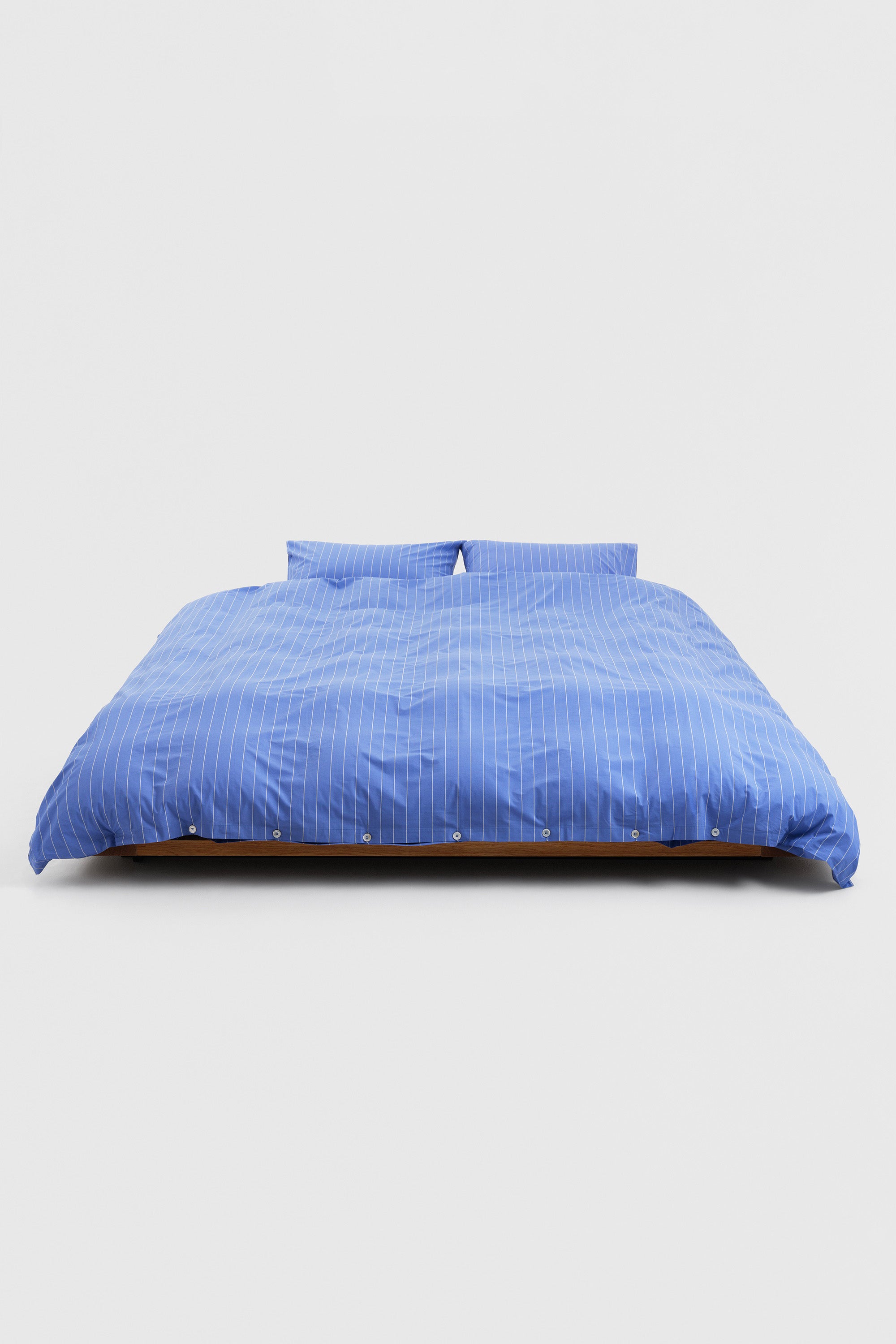 Percale King Duvet Clear Blue Stripes