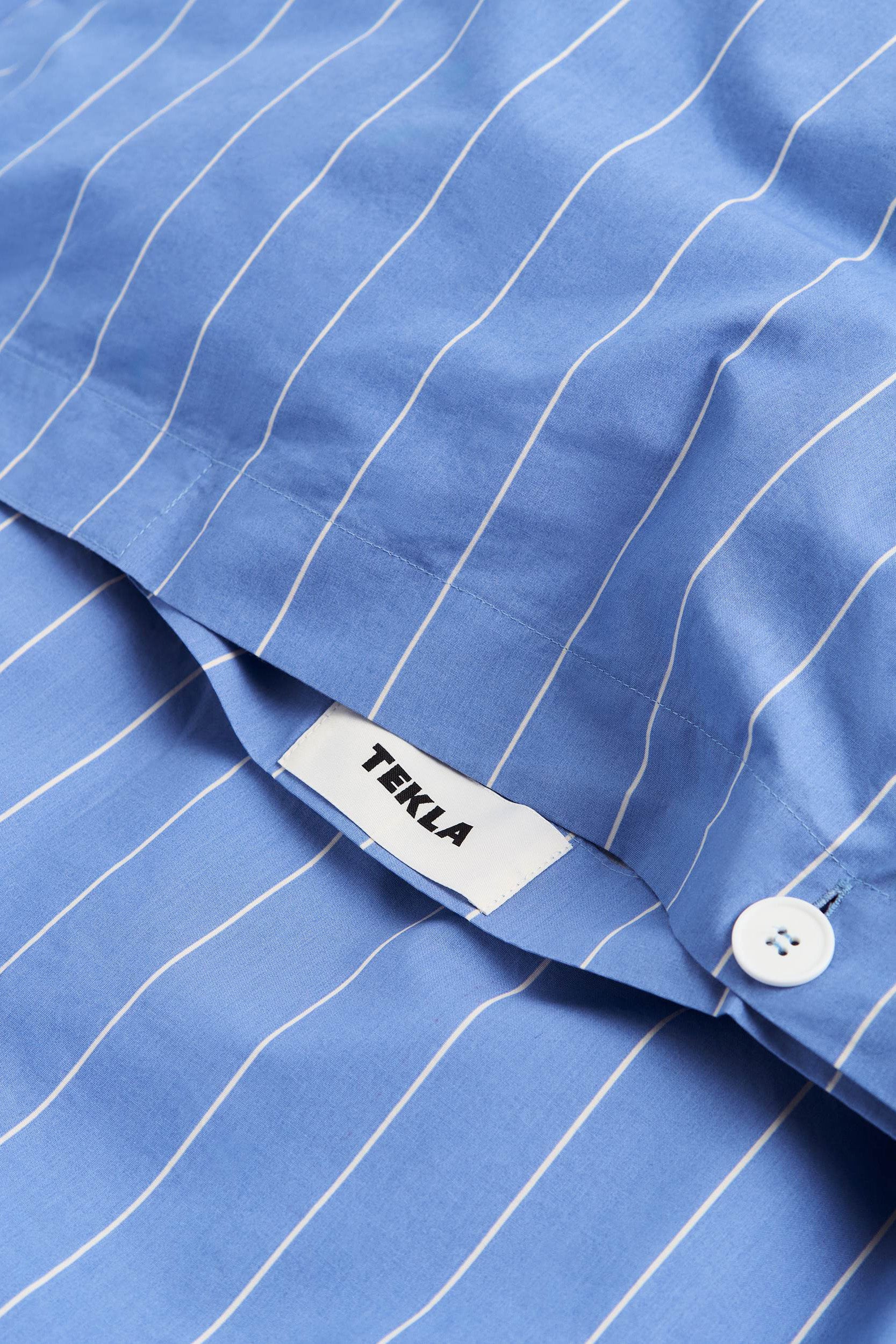 Percale King Duvet Clear Blue Stripes