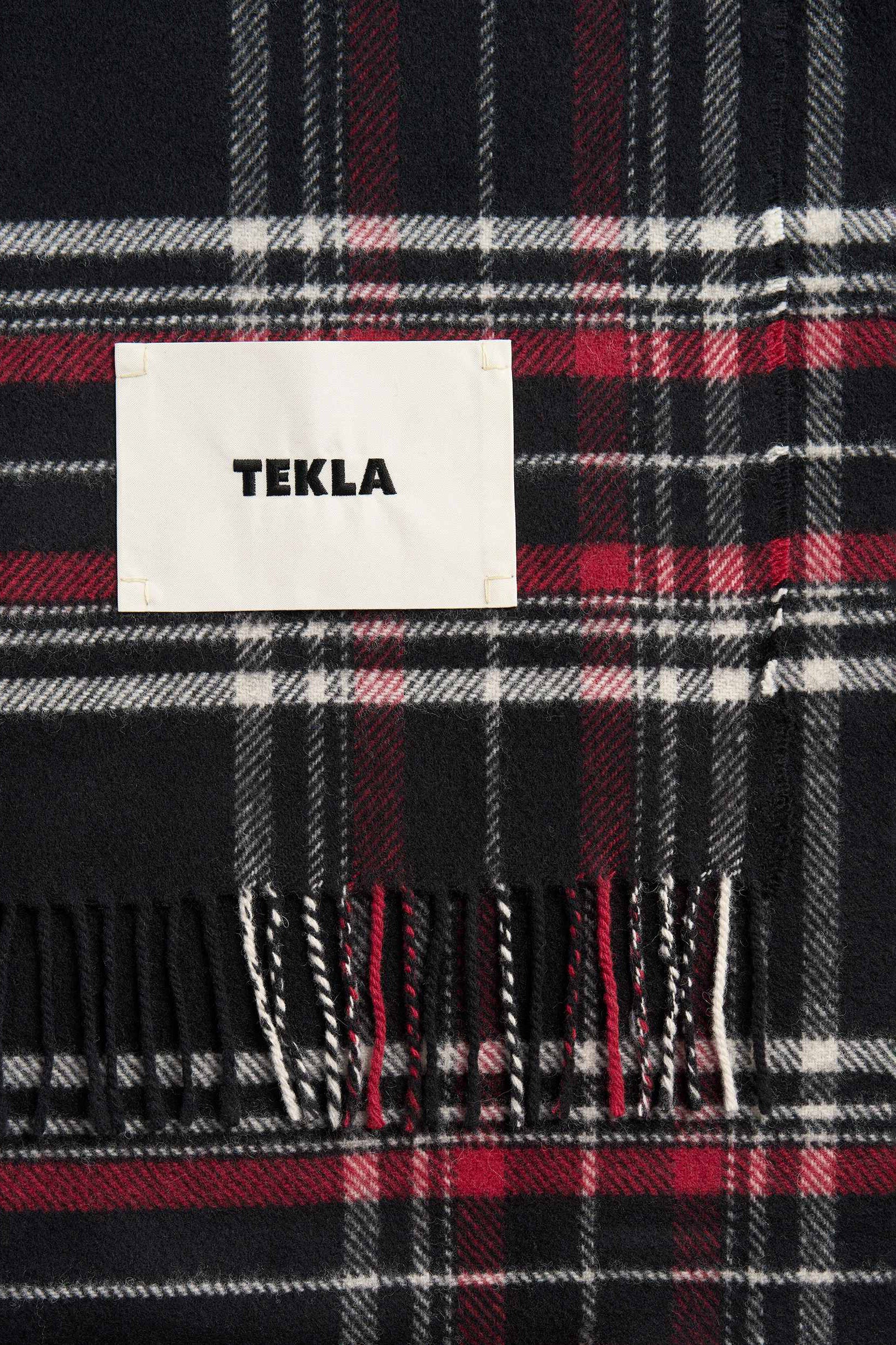 Fringed Blanket Black Plaid