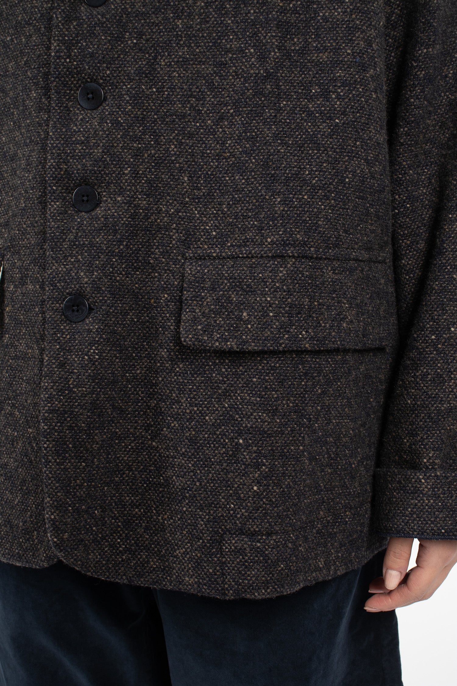 UP#U4248 Upcycled Unisex Blazer TW Navy-Brown
