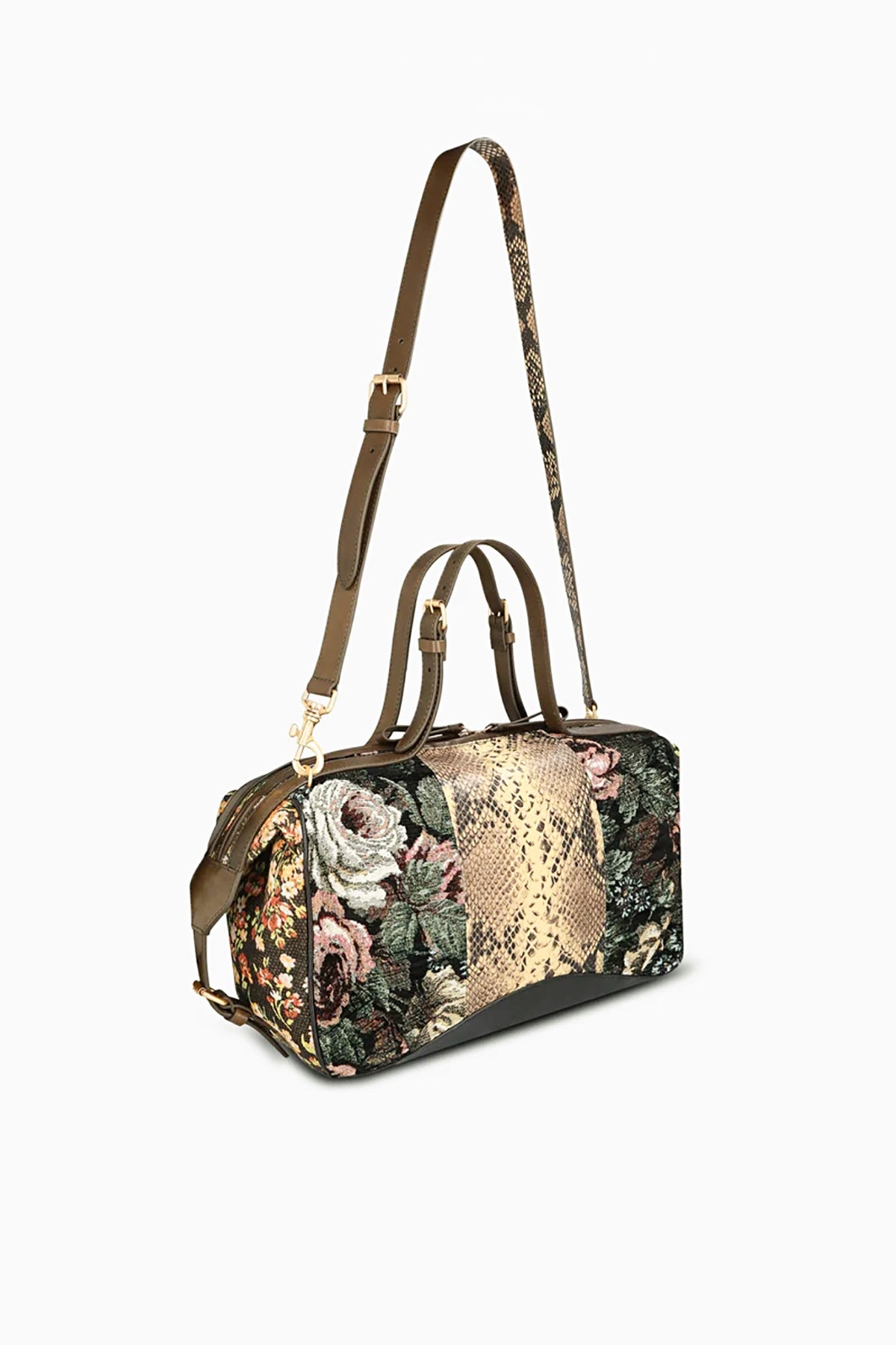 Floral East-West Bag Black