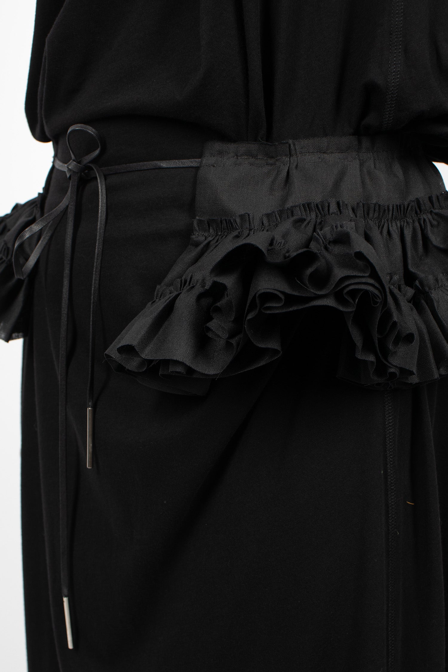 Ruffled Cotton Belt Black