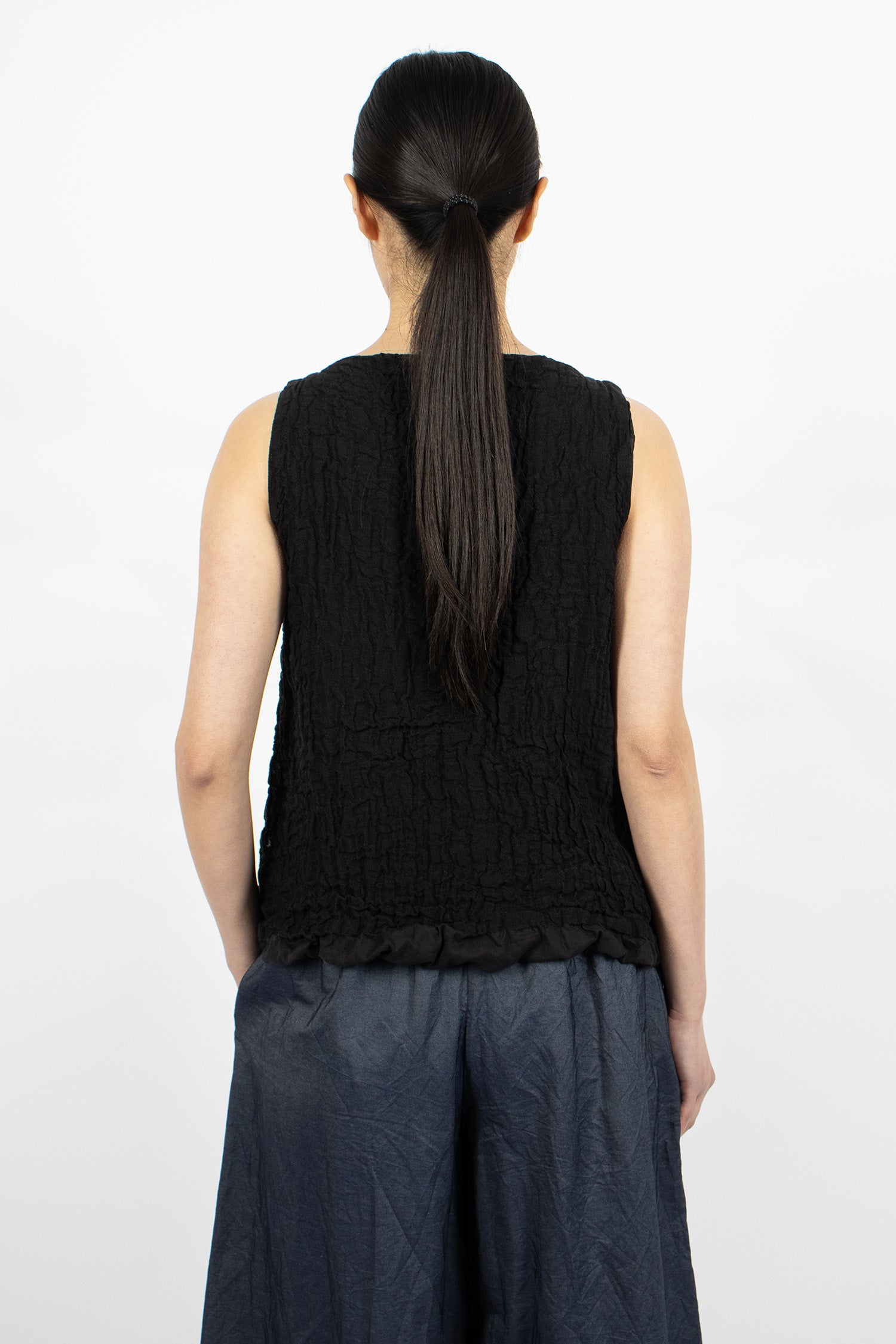 Double-Layered Tank Top Black