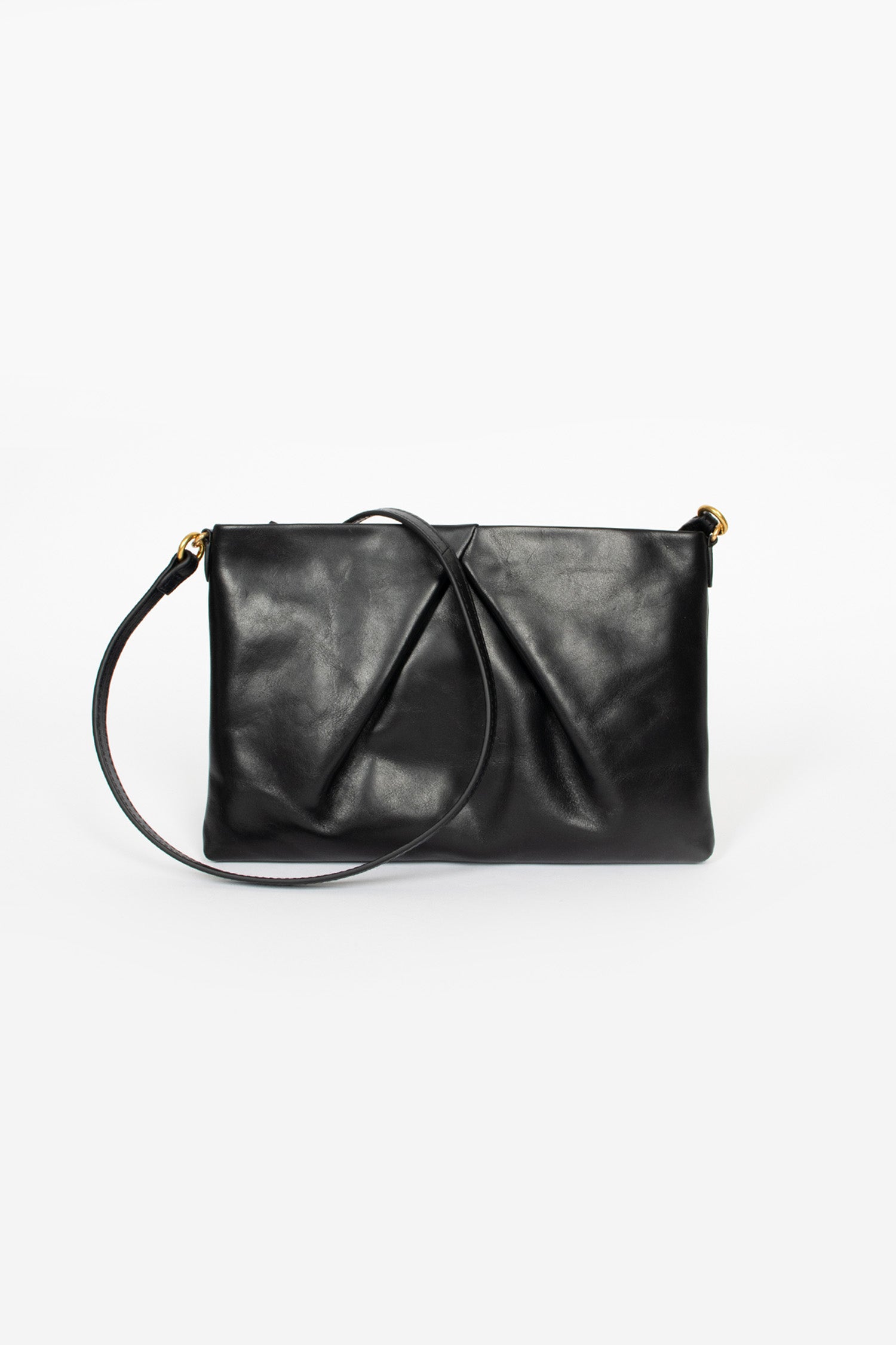 Leather Crossbody Pouch Black