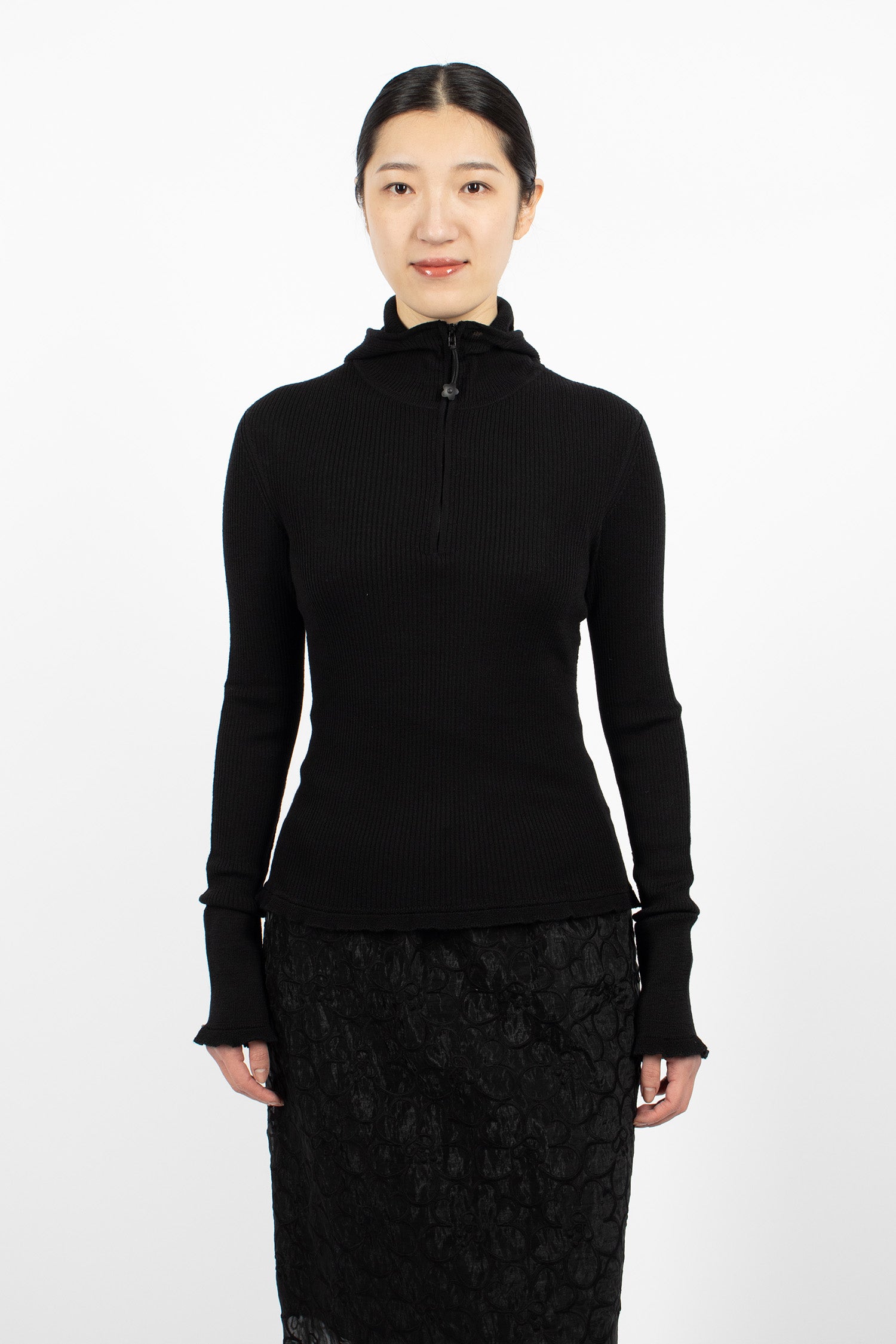 Belma Knit Hoodie Black