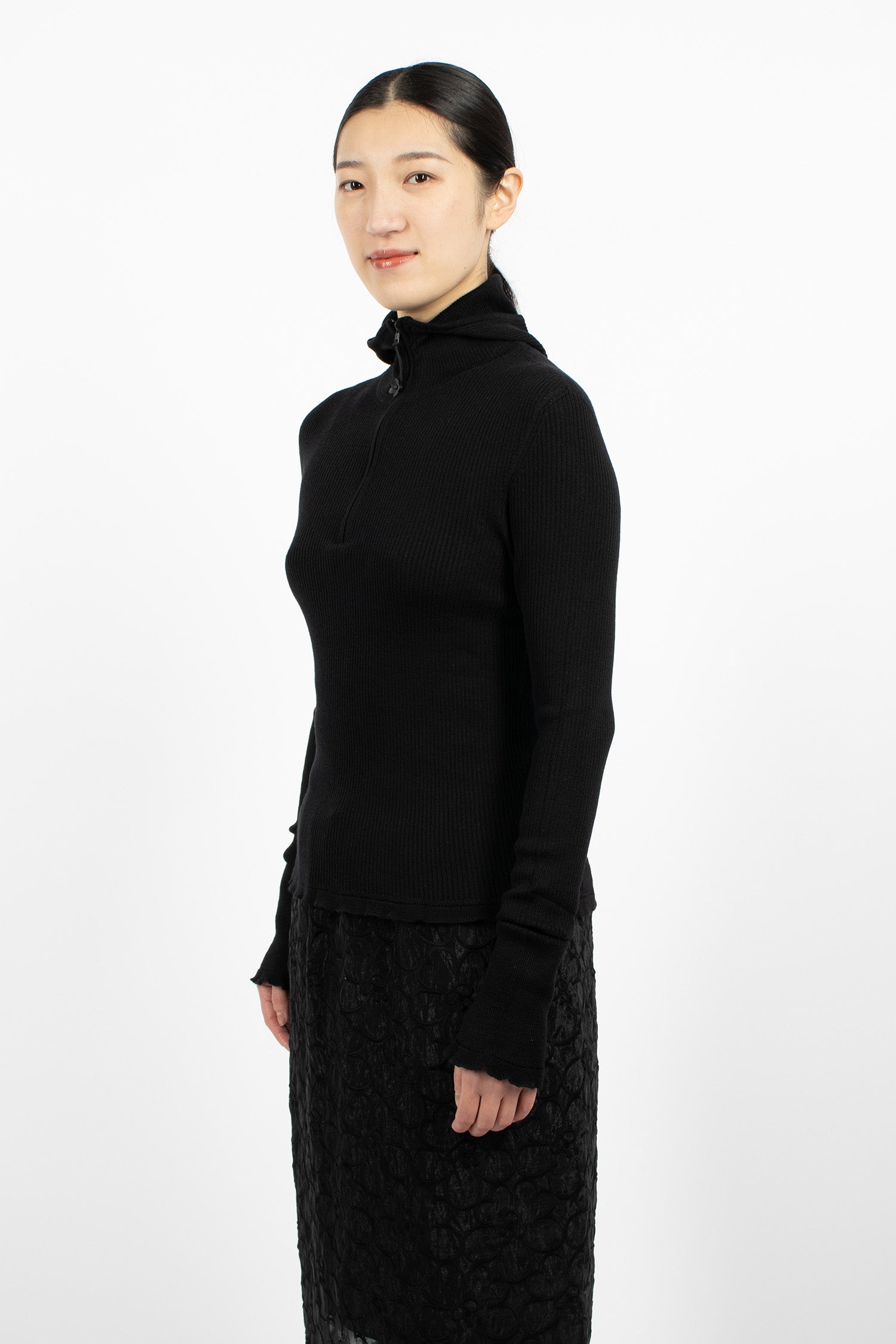 Belma Knit Hoodie Black