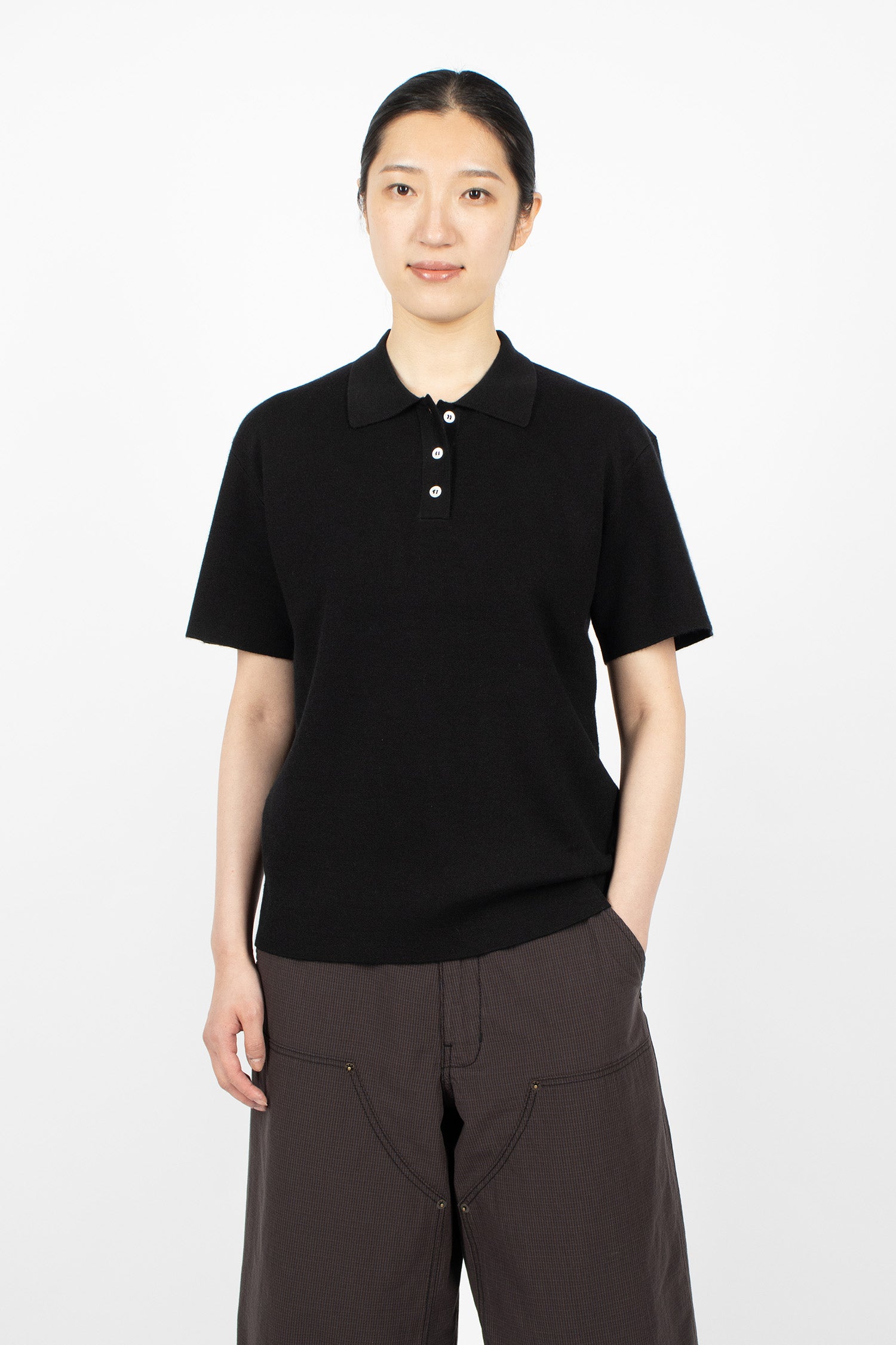 Doubleknit Polo Black