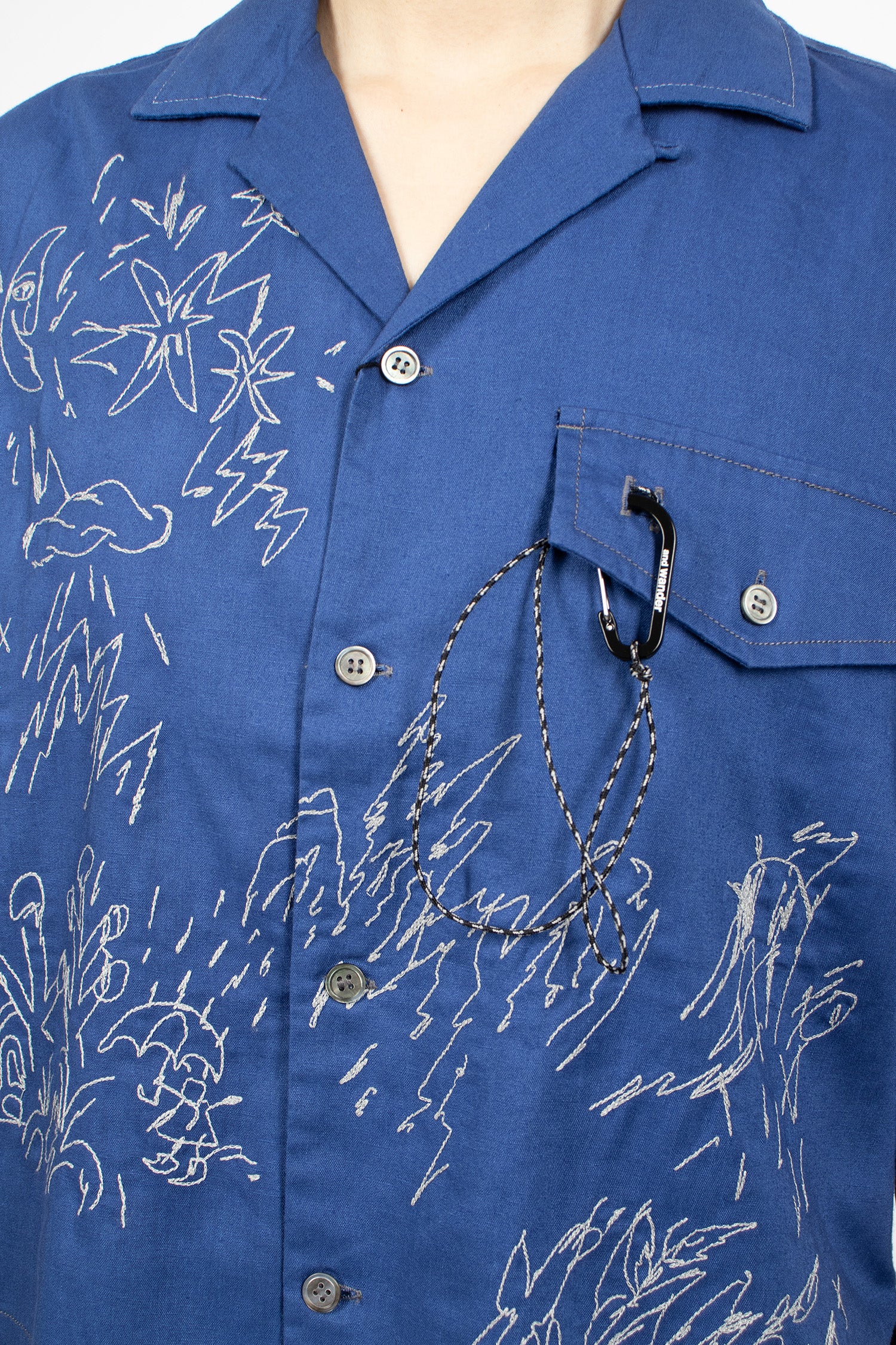 Reflective Embroidery Shirt Blue