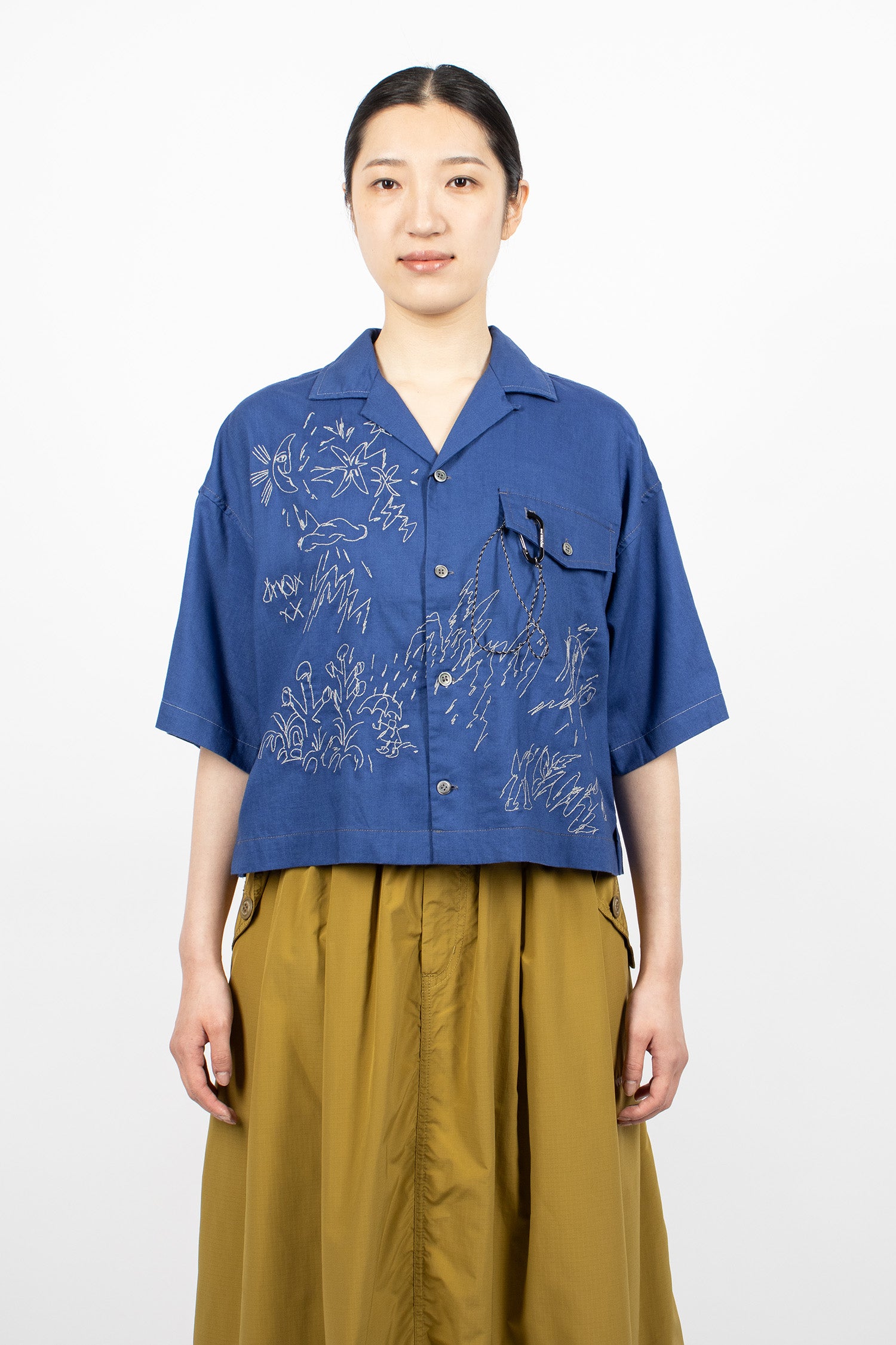 Reflective Embroidery Shirt Blue