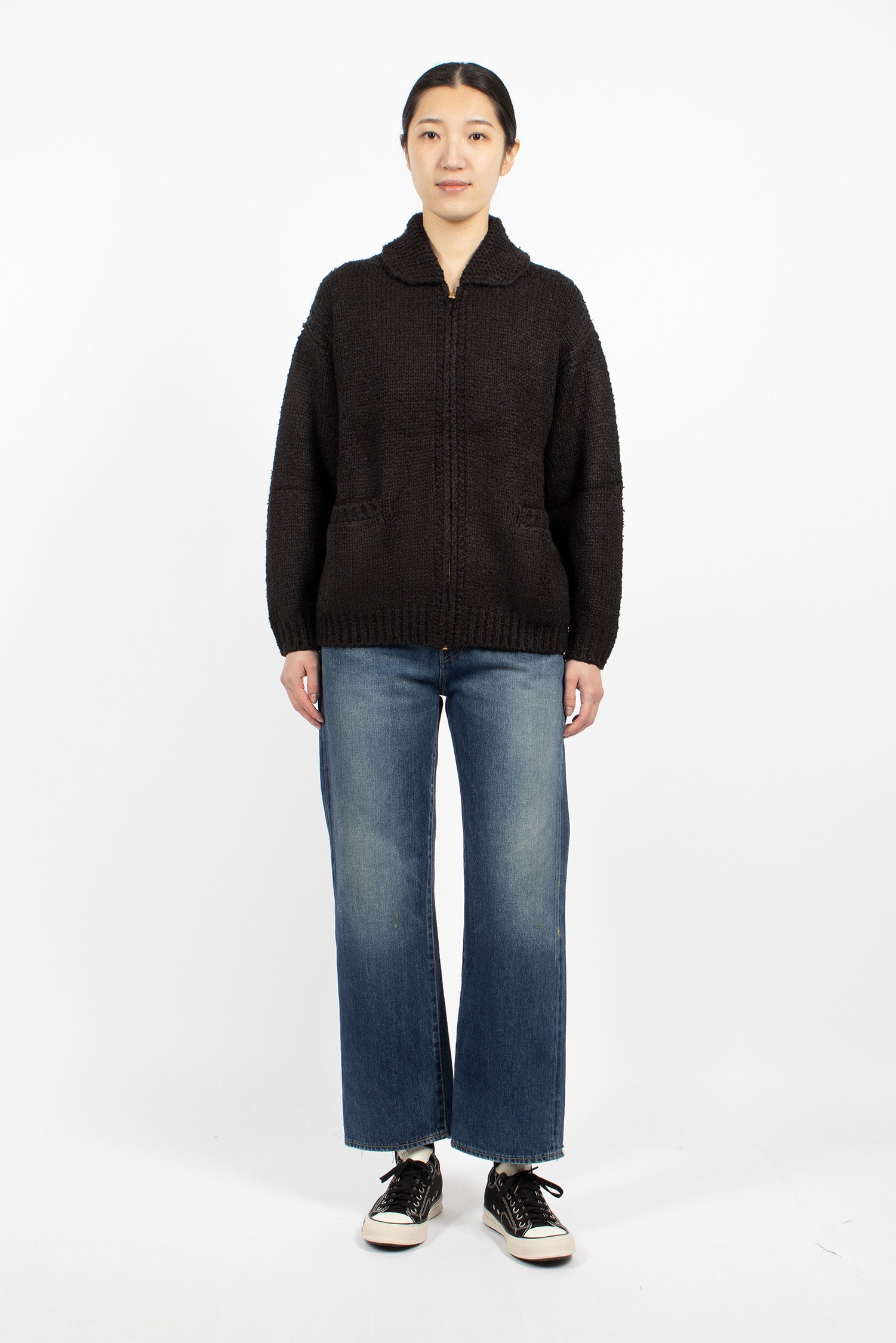 Cowichan Knit Cardigan Black