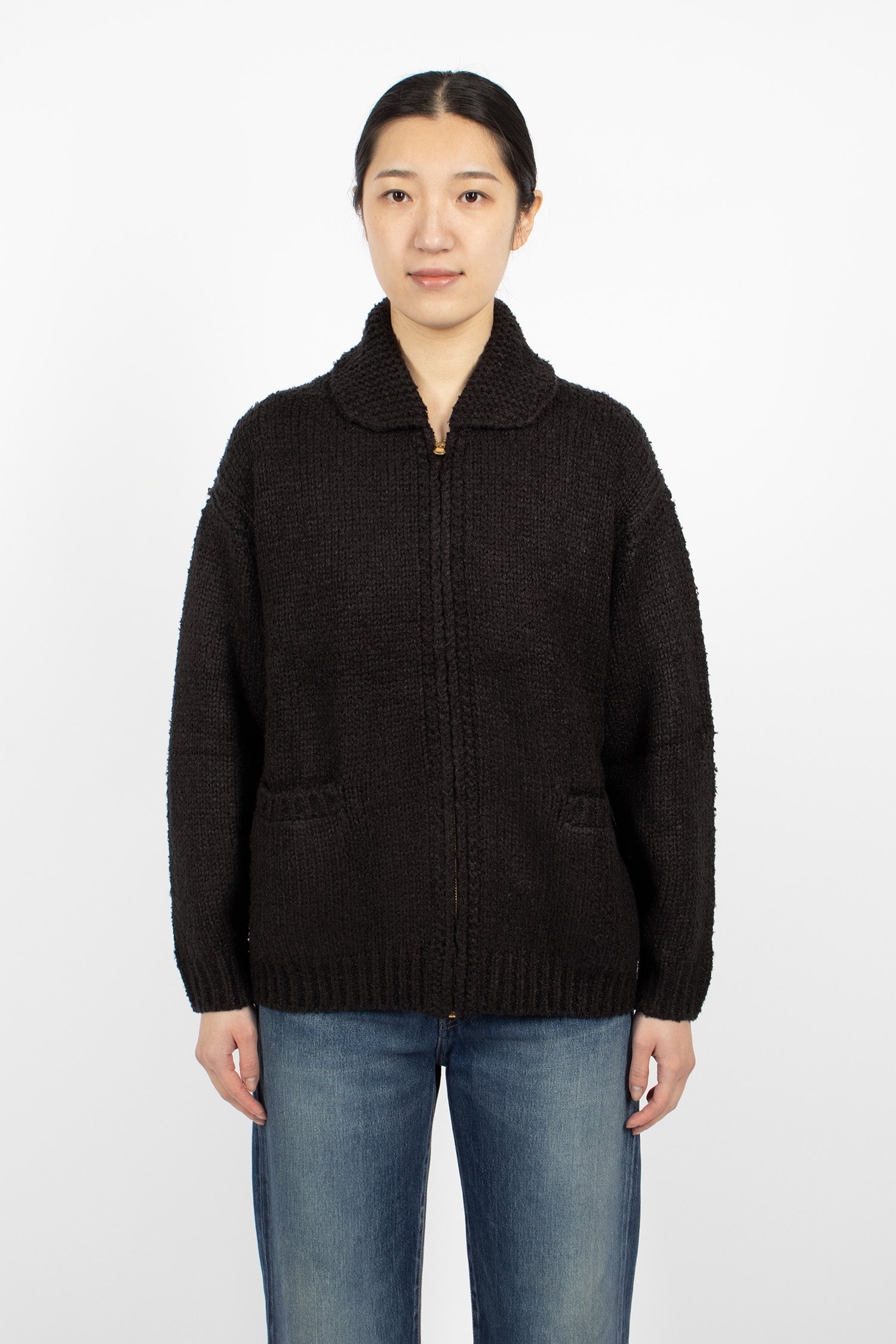 Cowichan Knit Cardigan Black