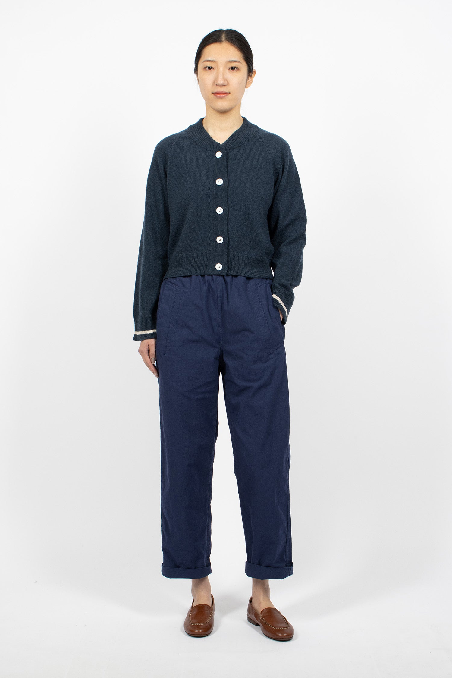 Cropped Cardigan Dark Navy