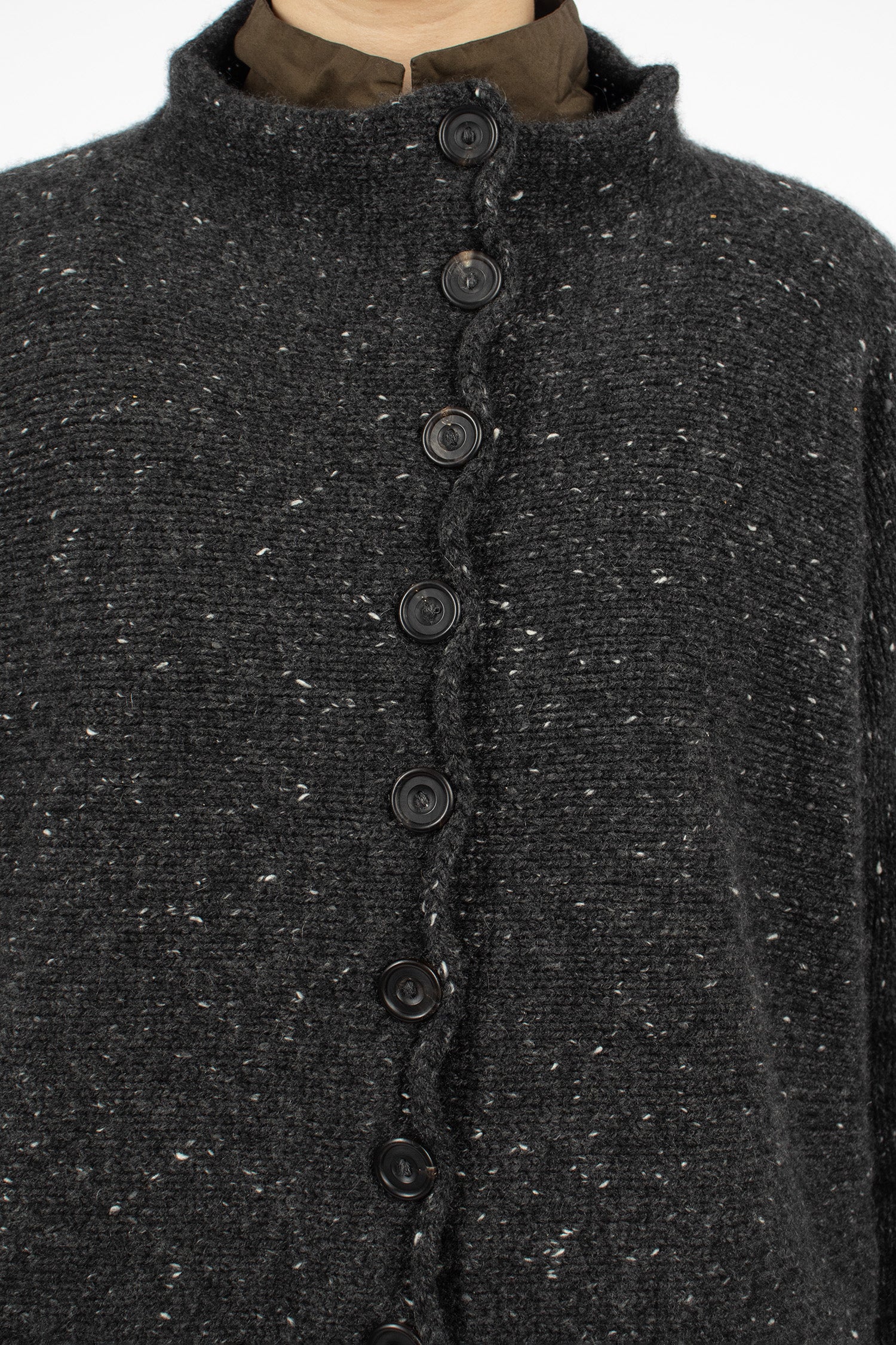 Elder Cashmere Cardigan Black Donegal