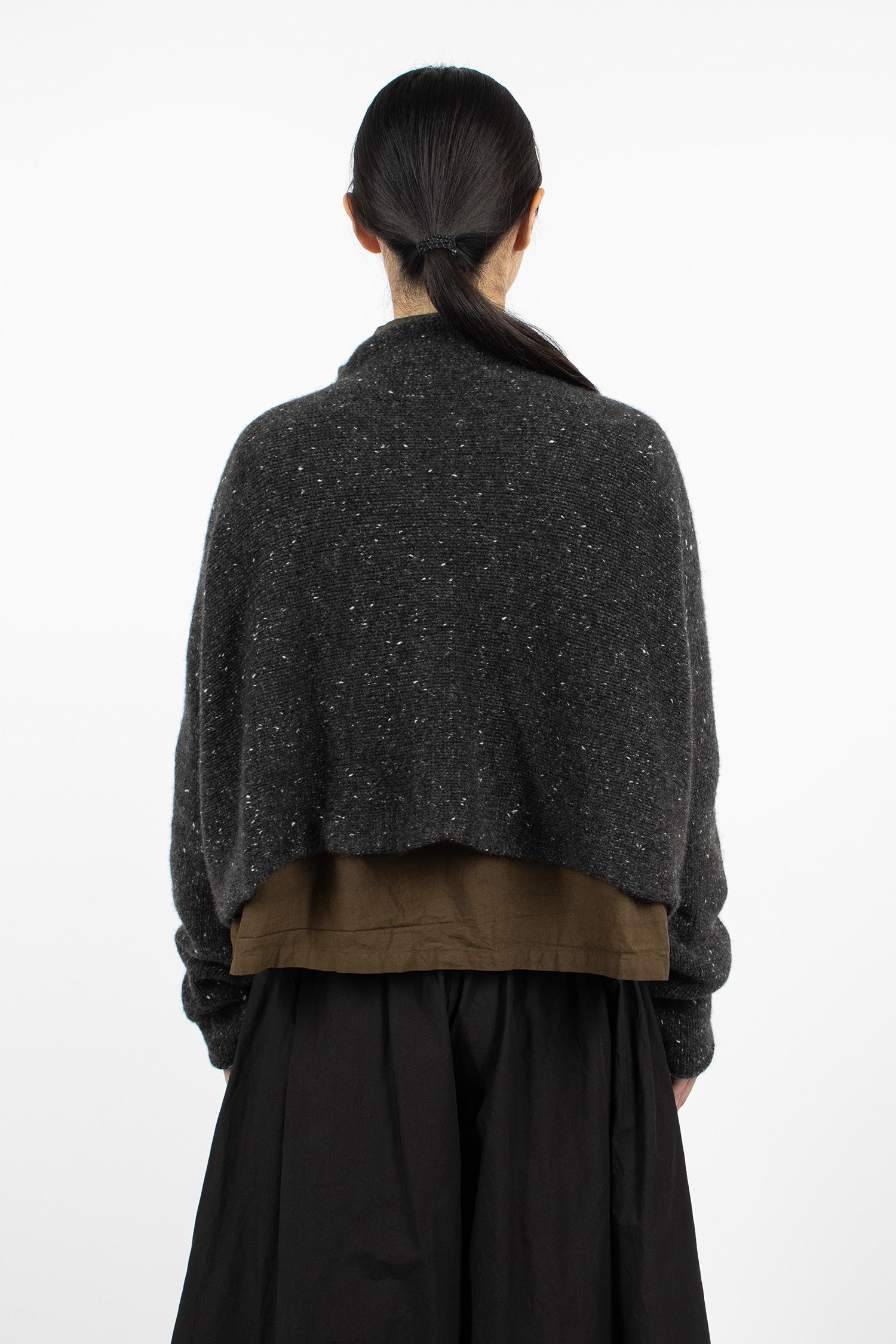 Elder Cashmere Cardigan Black Donegal