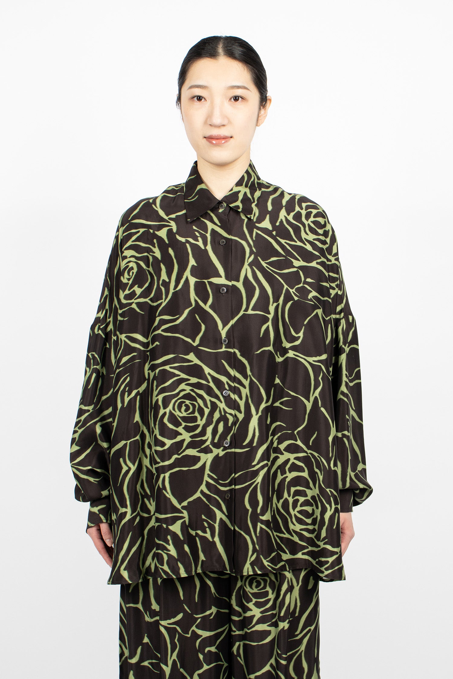 Oversized Cocoon Shirt Black/Rose