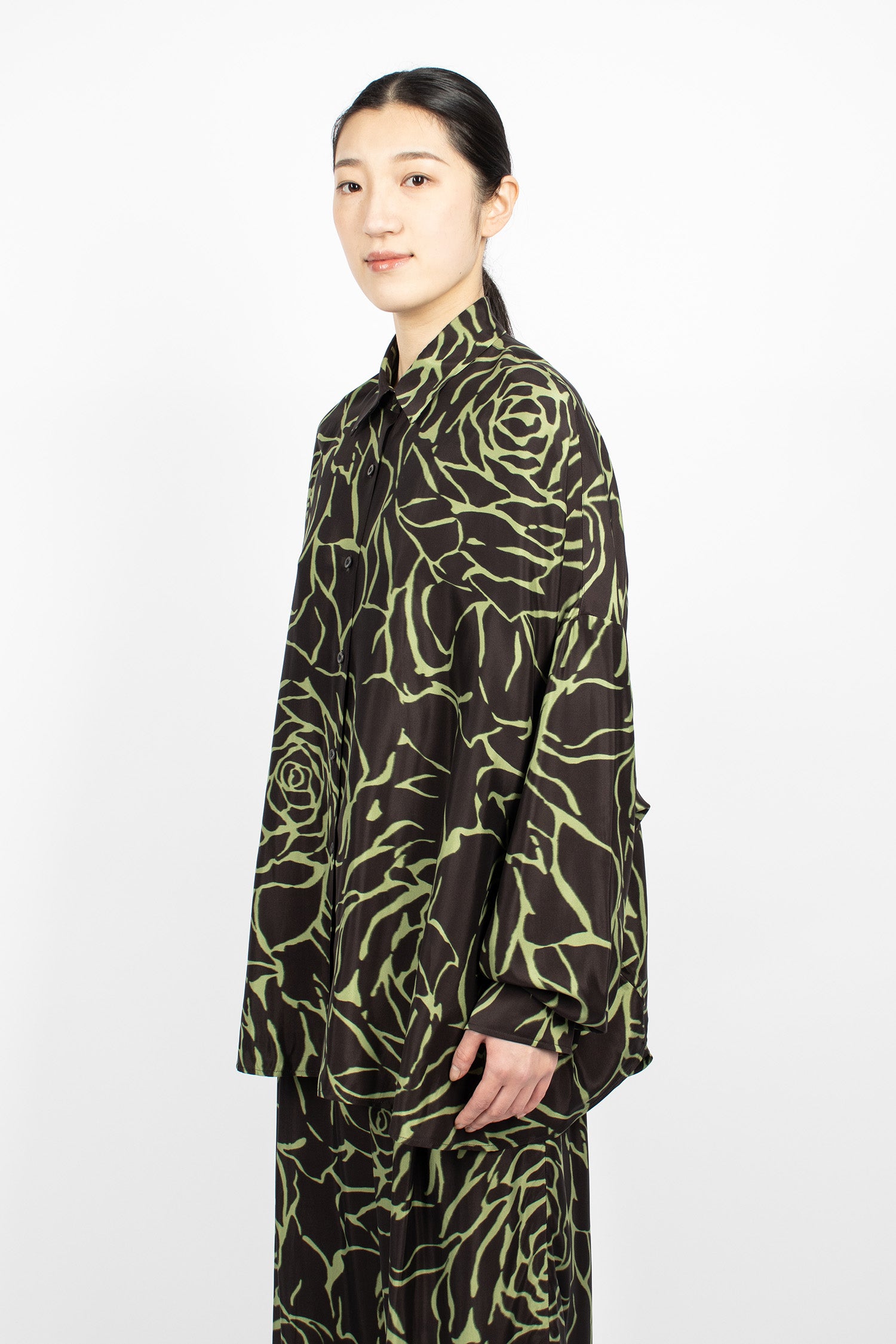 Oversized Cocoon Shirt Black/Rose