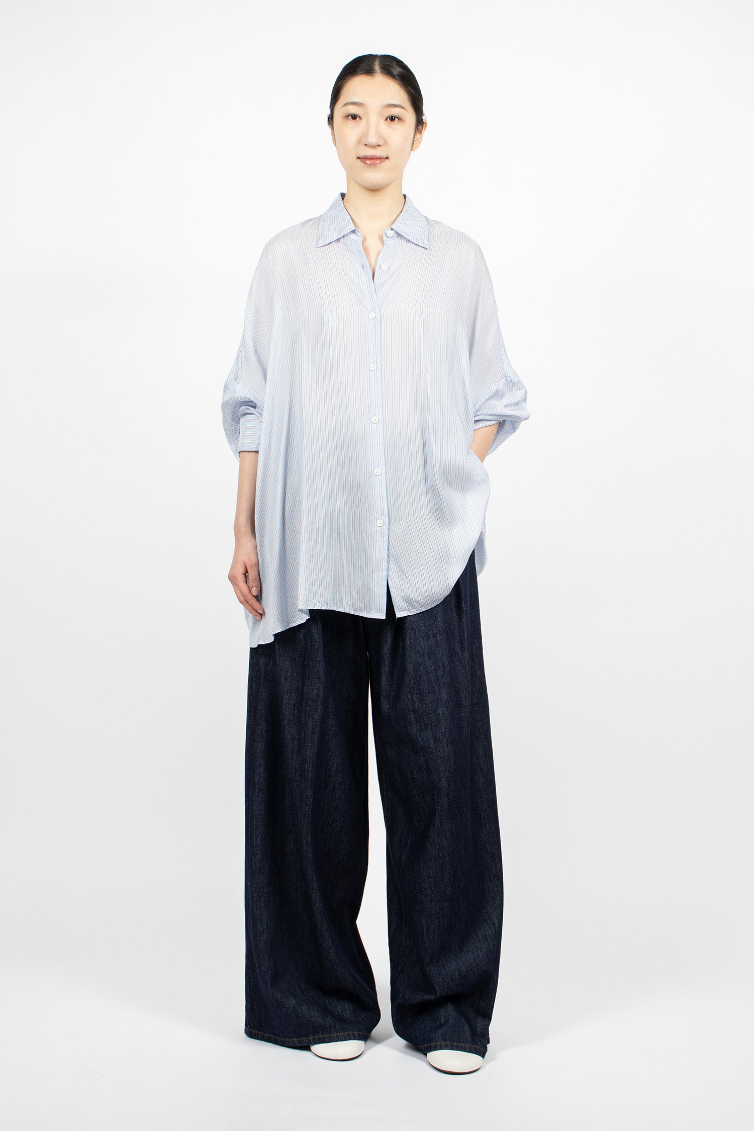 Oversized Cocoon Shirt Light Blue
