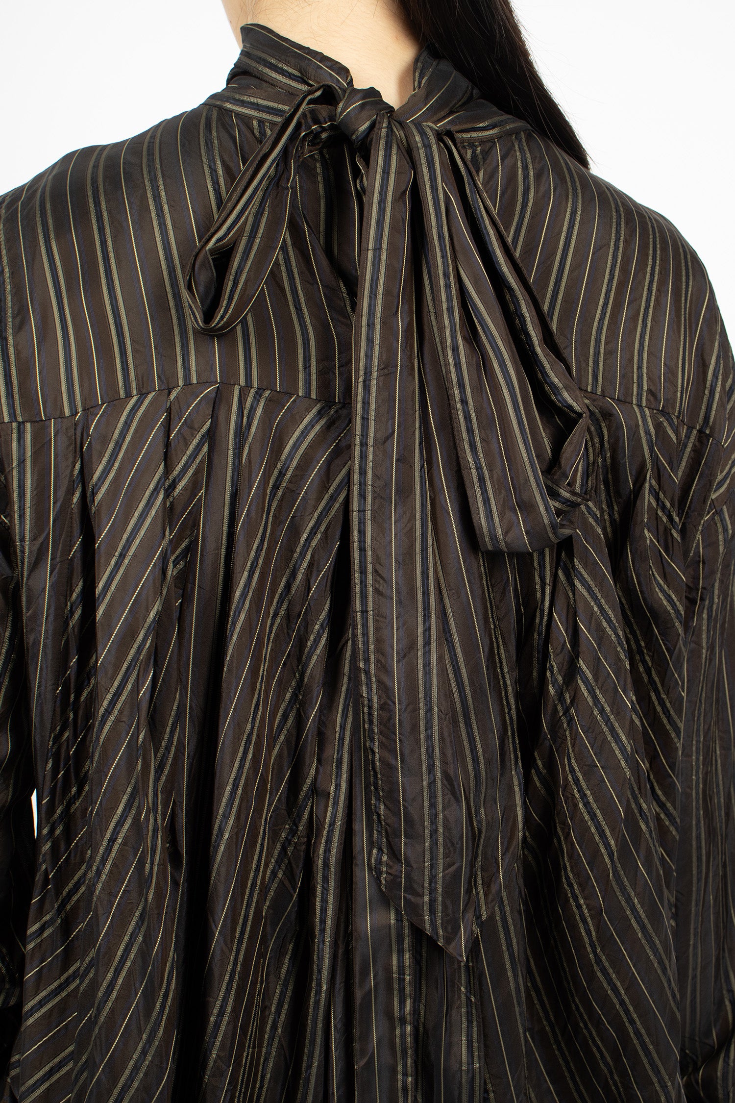 Loose Fit Cupro Blouse Brown