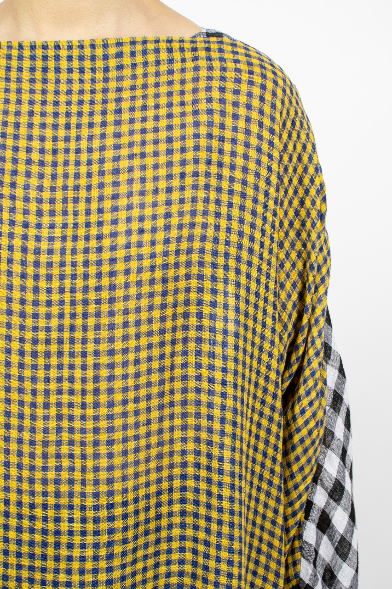 Two Tone Boatneck Tunic Check