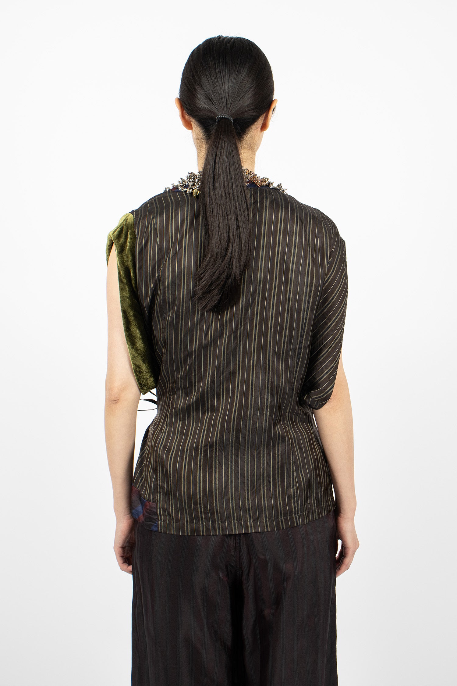 Asymmetrical Wrap Shirt Brown