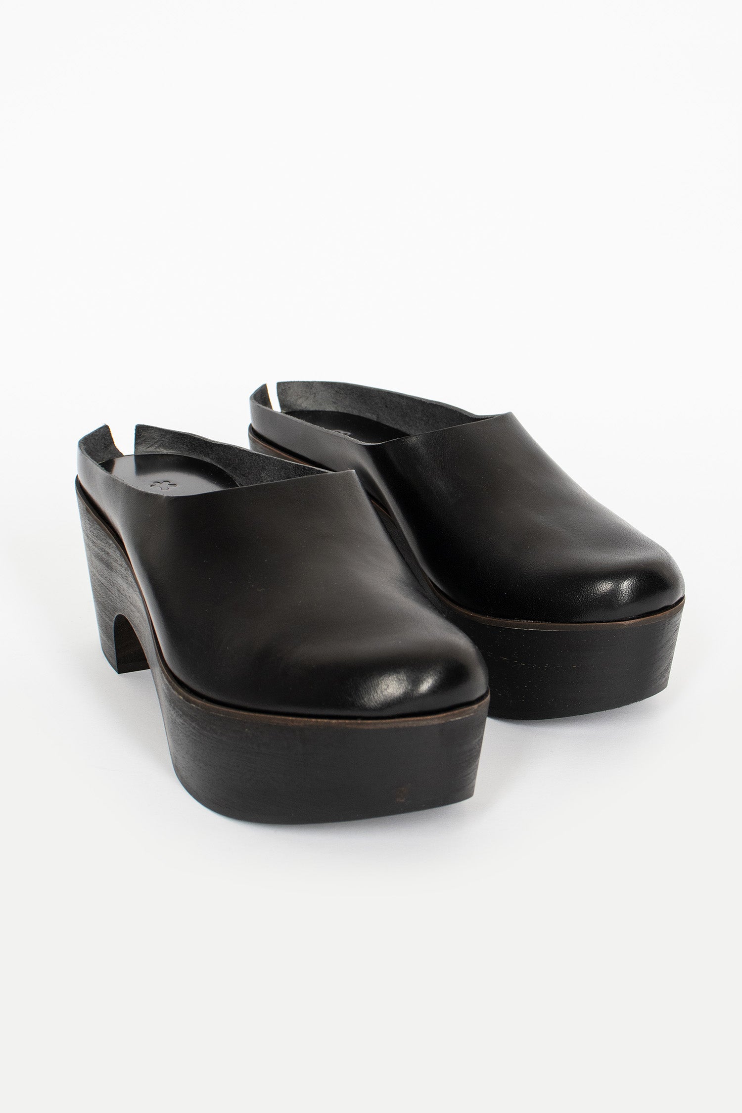 Heeled Sabot Clog Black