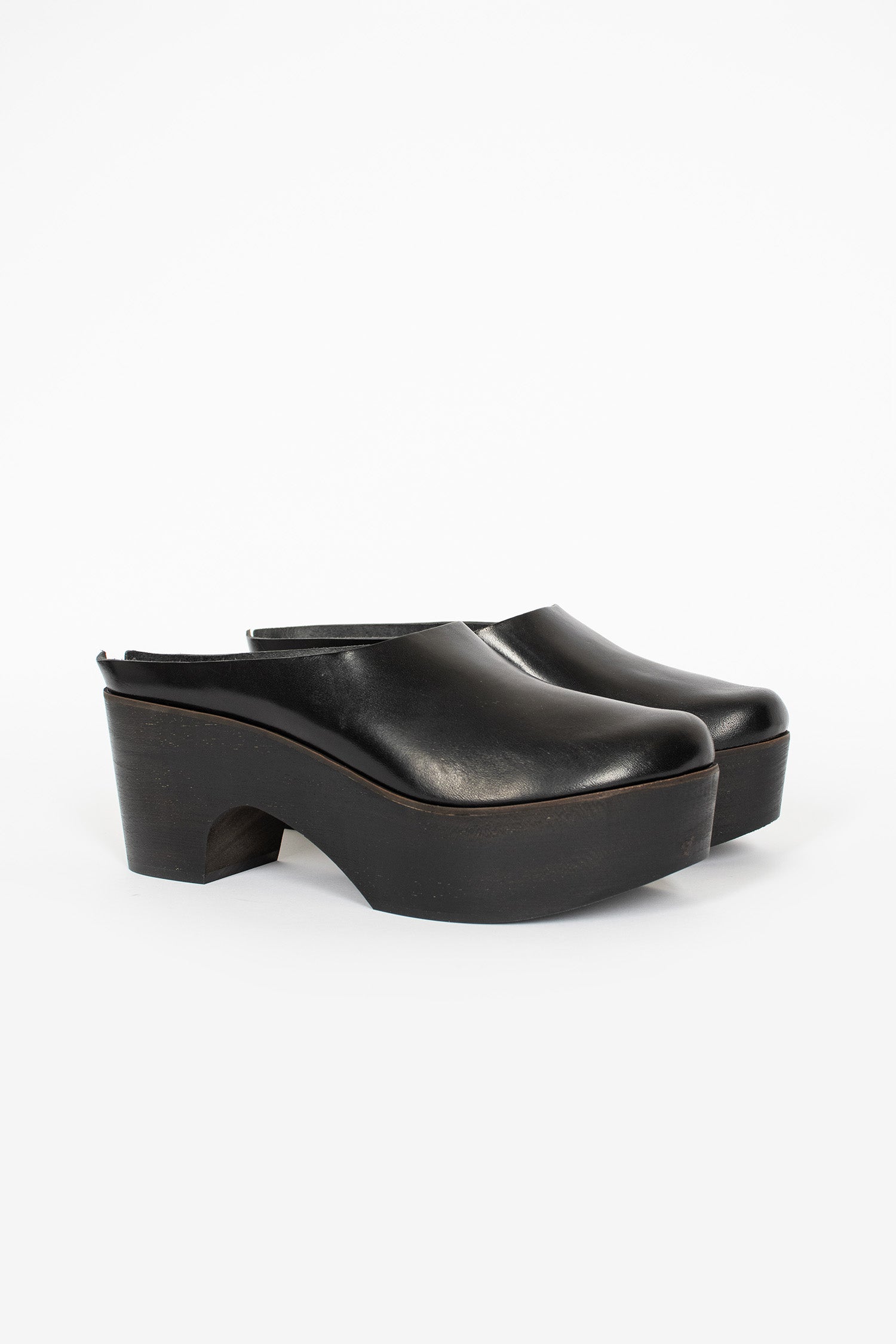 Heeled Sabot Clog Black
