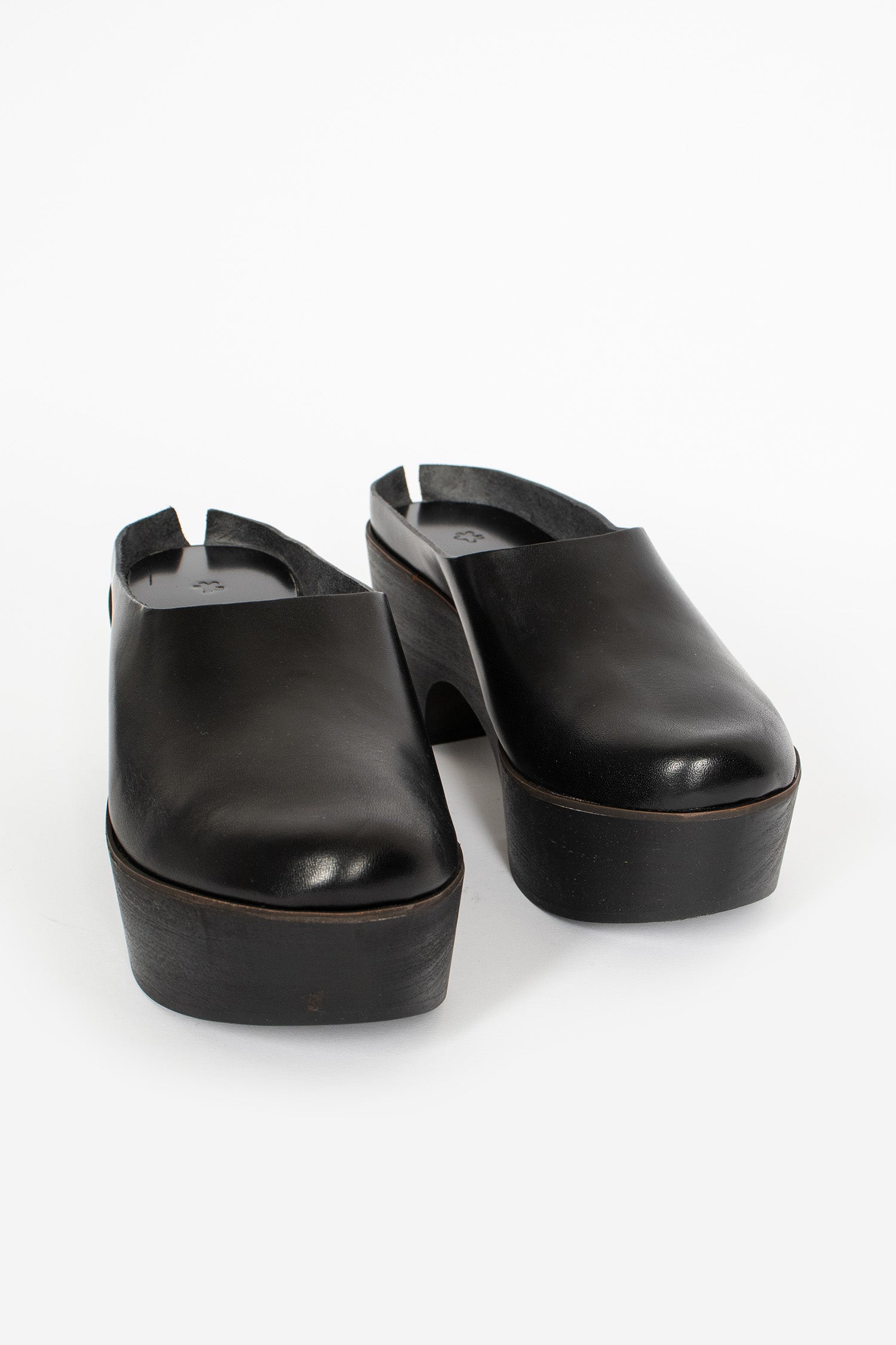 Heeled Sabot Clog Black