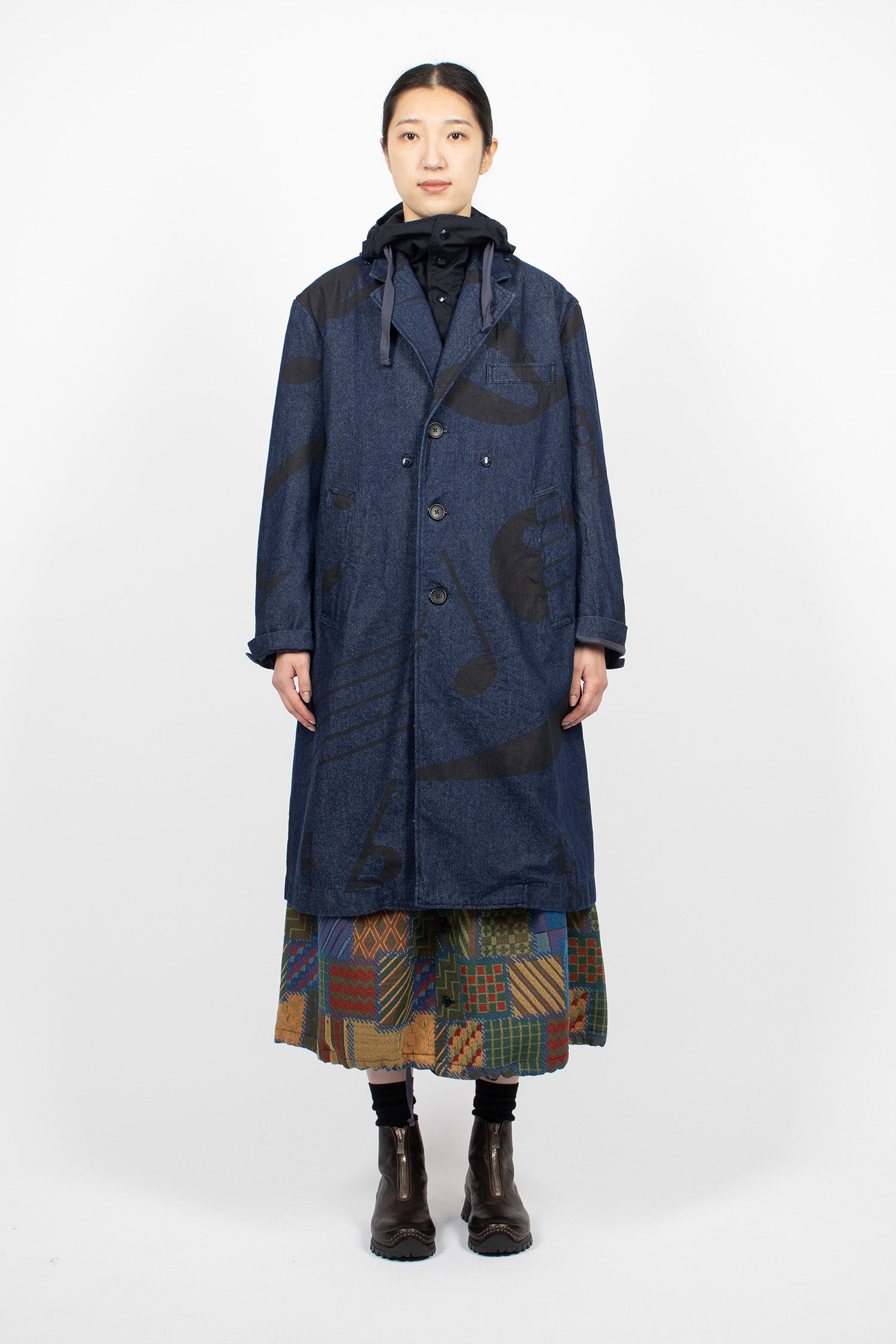 Chester Coat Indigo/Music Note Print