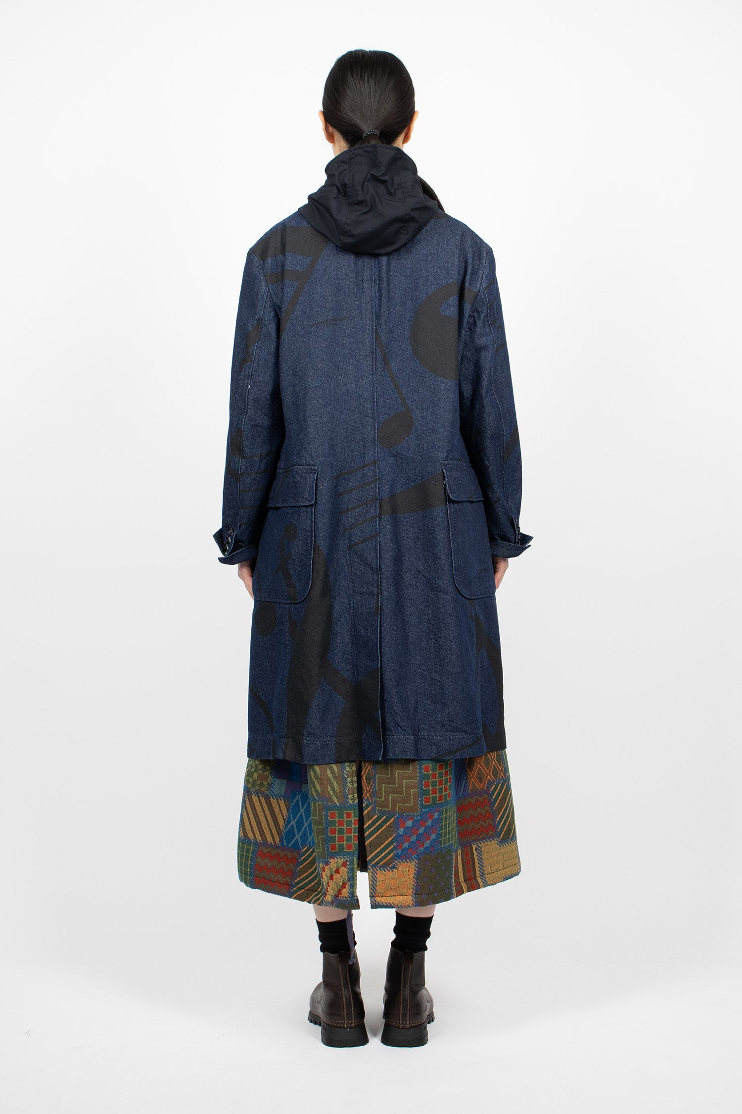 Chester Coat Indigo/Music Note Print
