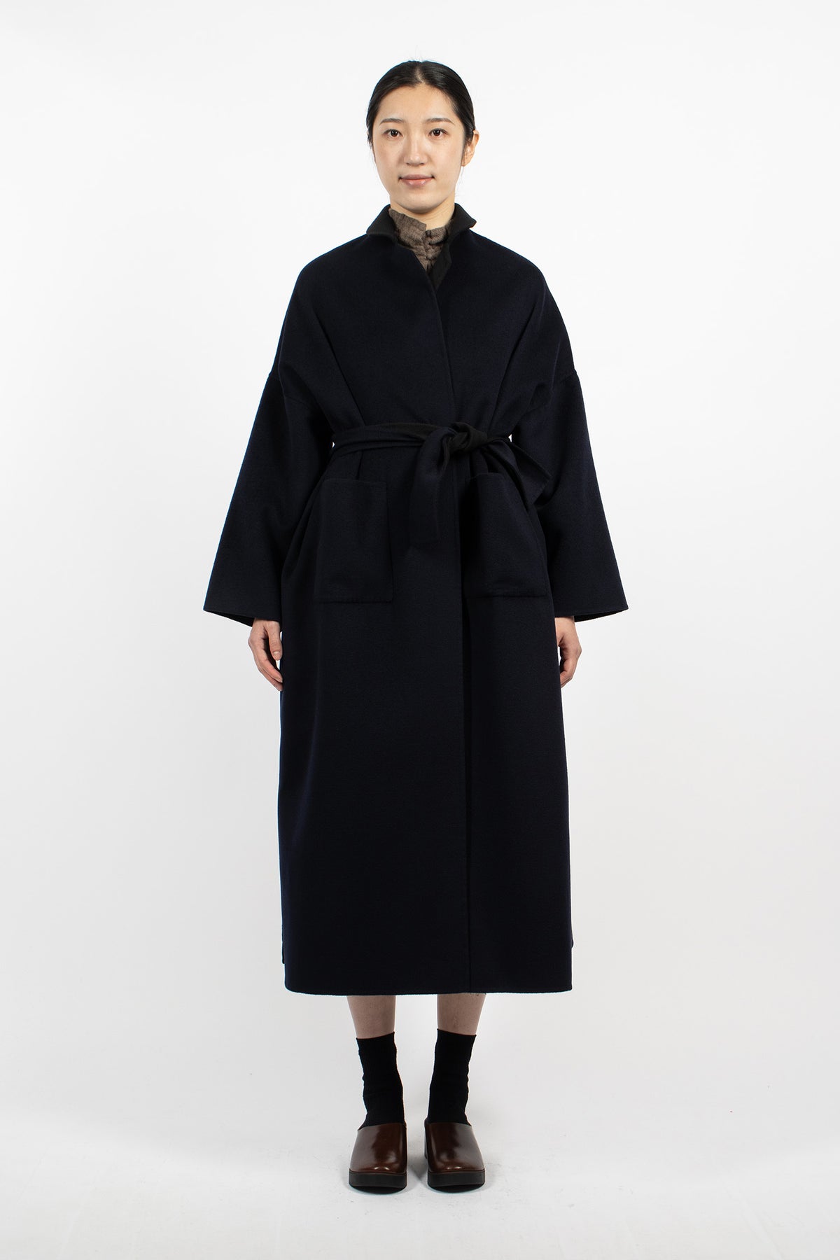 Gladiolus Reversible Long Coat Navy/Black
