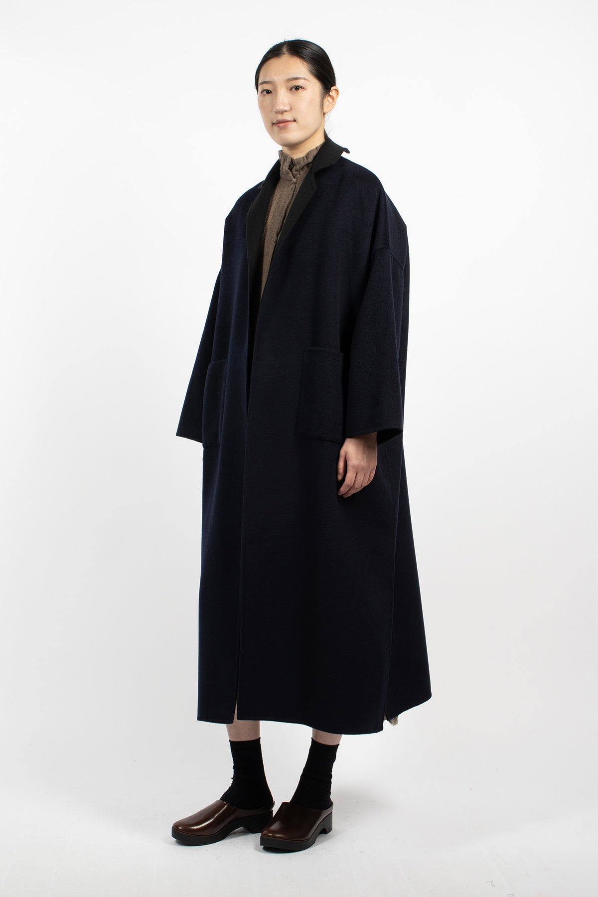 Gladiolus Reversible Long Coat Navy/Black