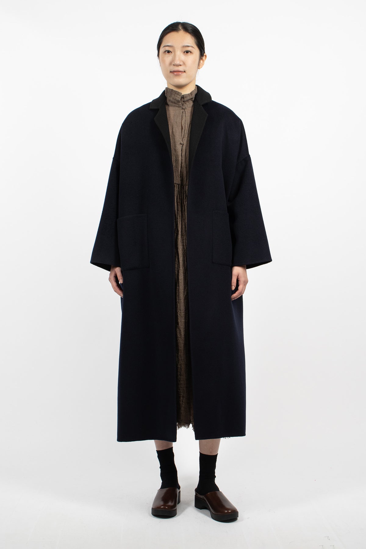 Gladiolus Reversible Long Coat Navy/Black