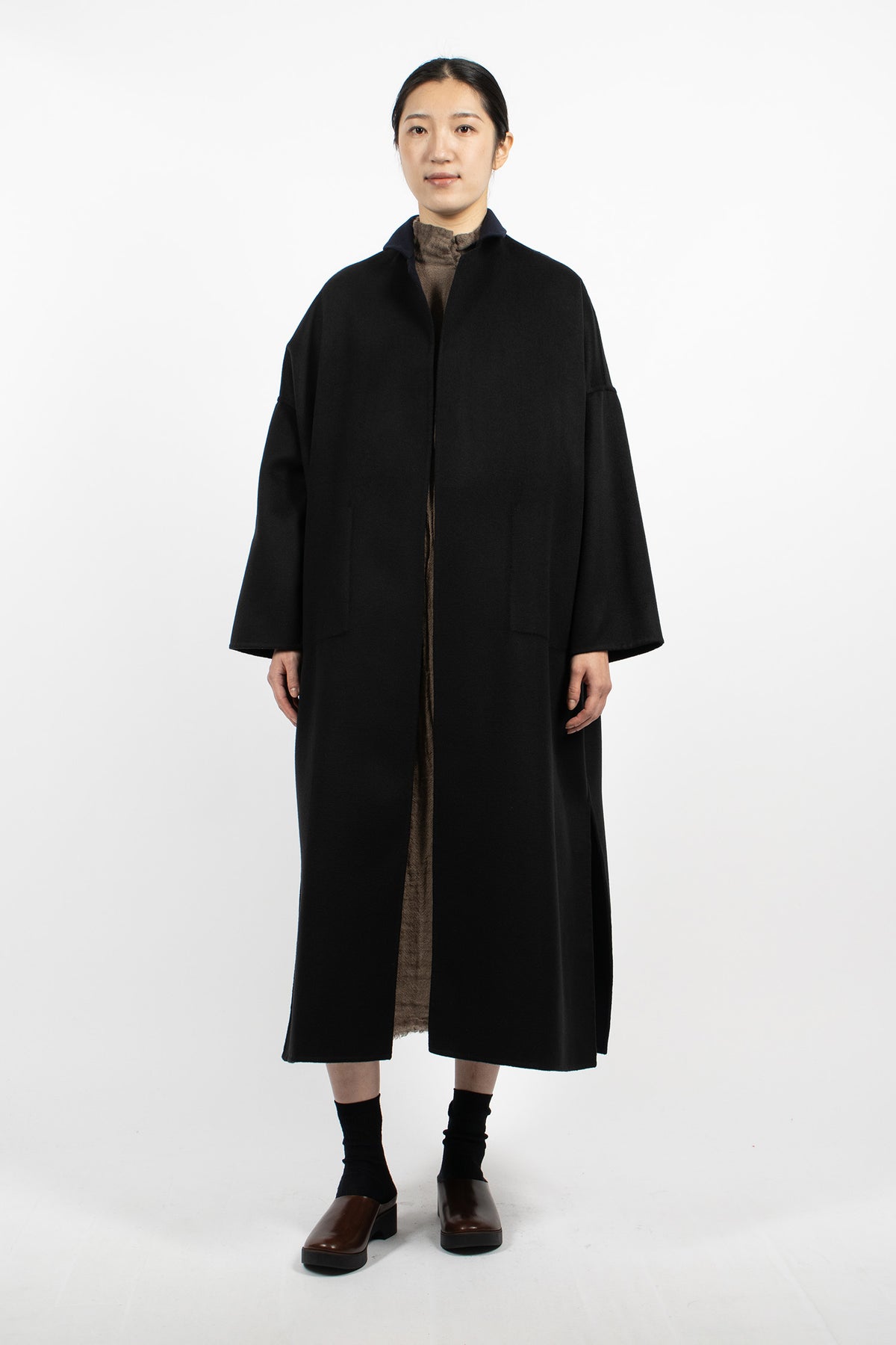 Gladiolus Reversible Long Coat Navy/Black