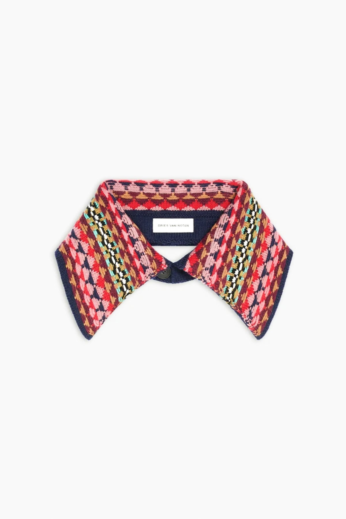 Jacquard Wool Collar Navy