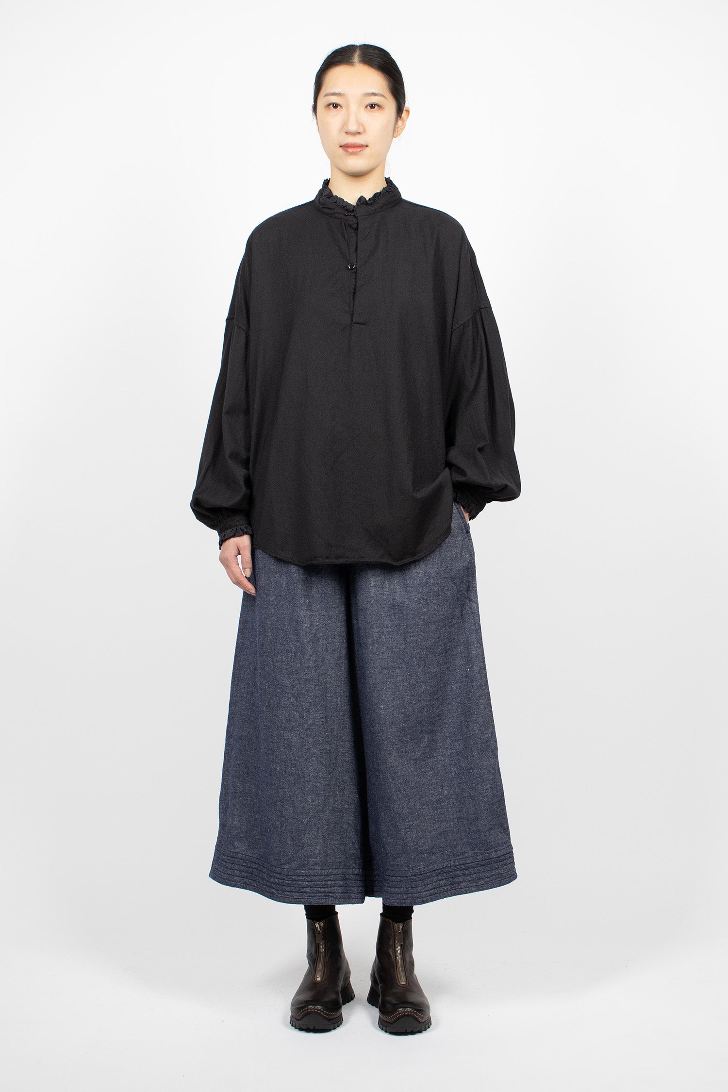 Coulisse Linen/Wool Pants Blue