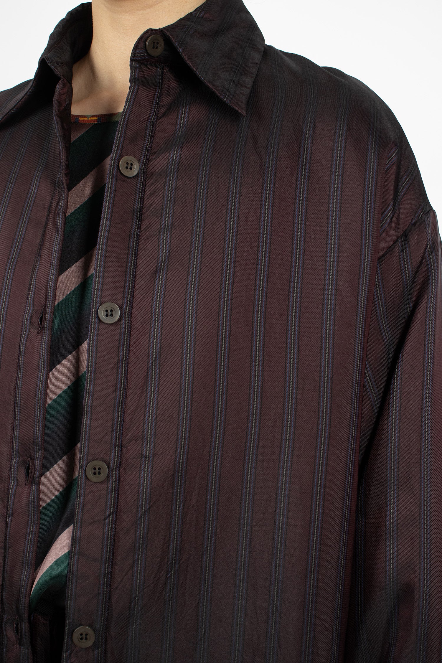 Oversized Padded Shirt Burgundy