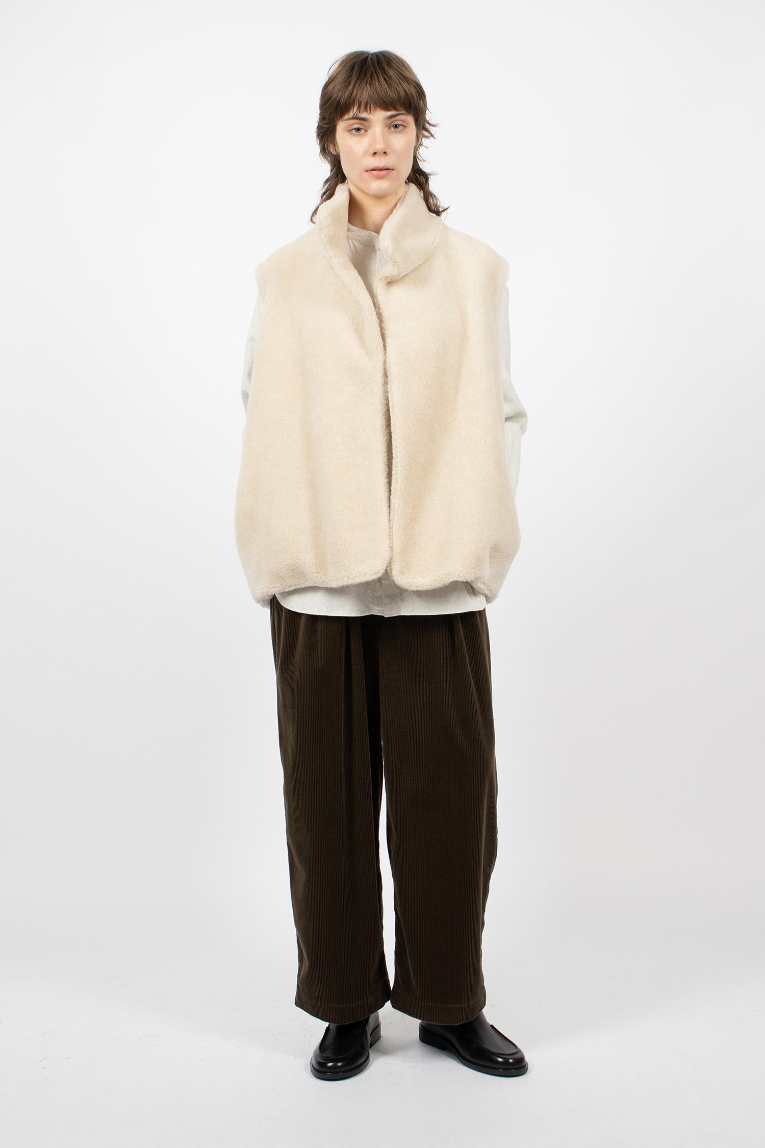 High Neck Over Vest Oatmeal