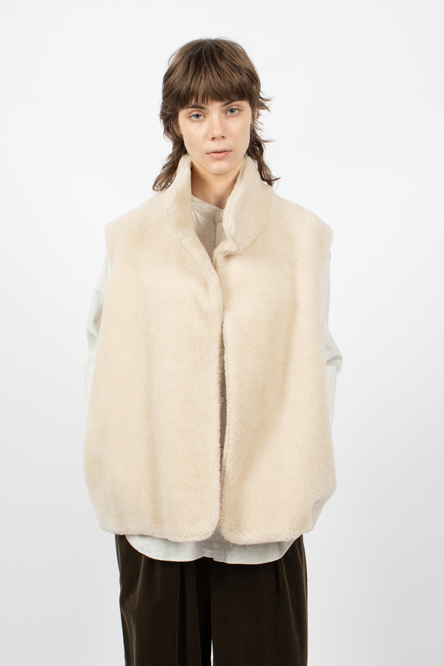 High Neck Over Vest Oatmeal