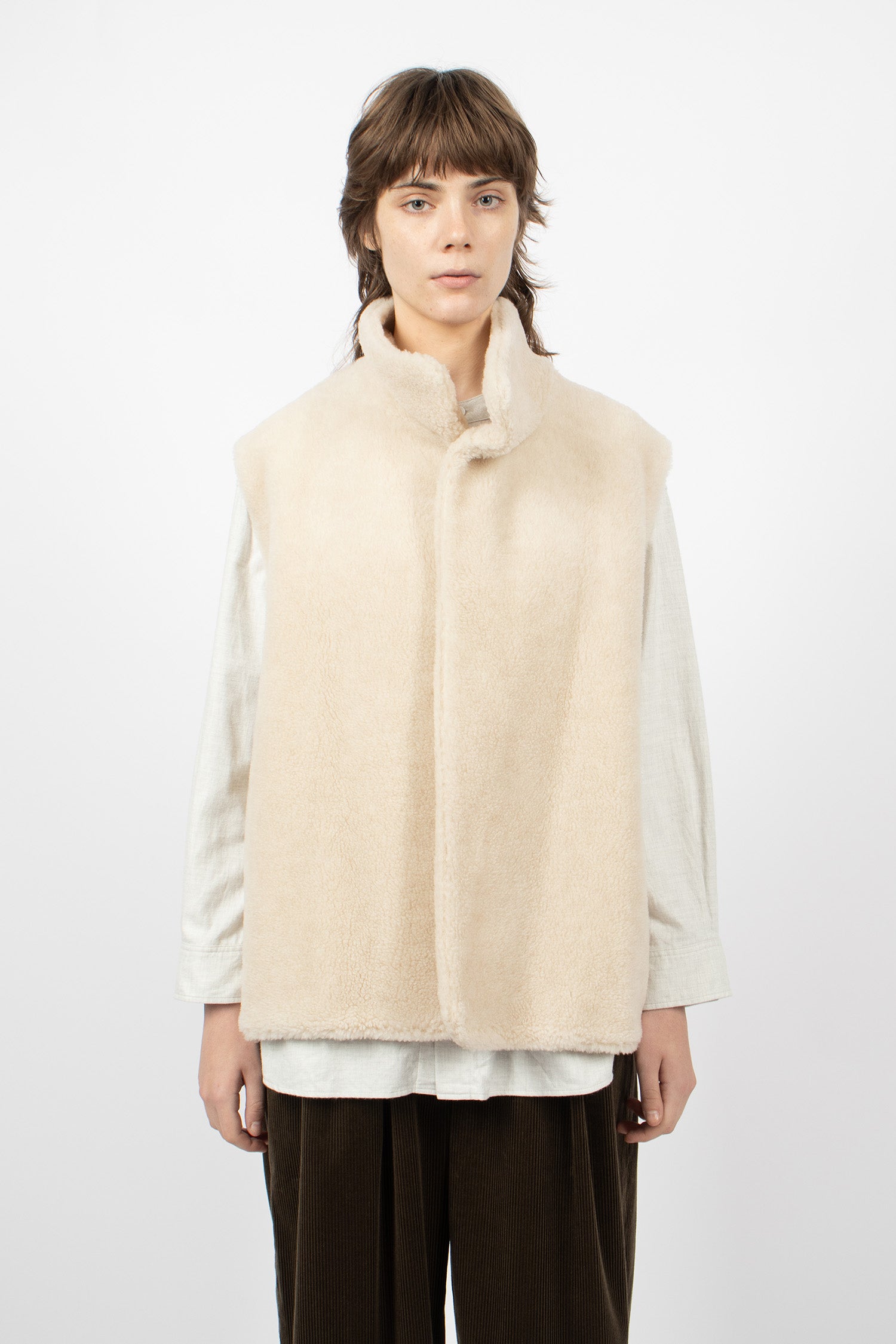 High Neck Over Vest Oatmeal