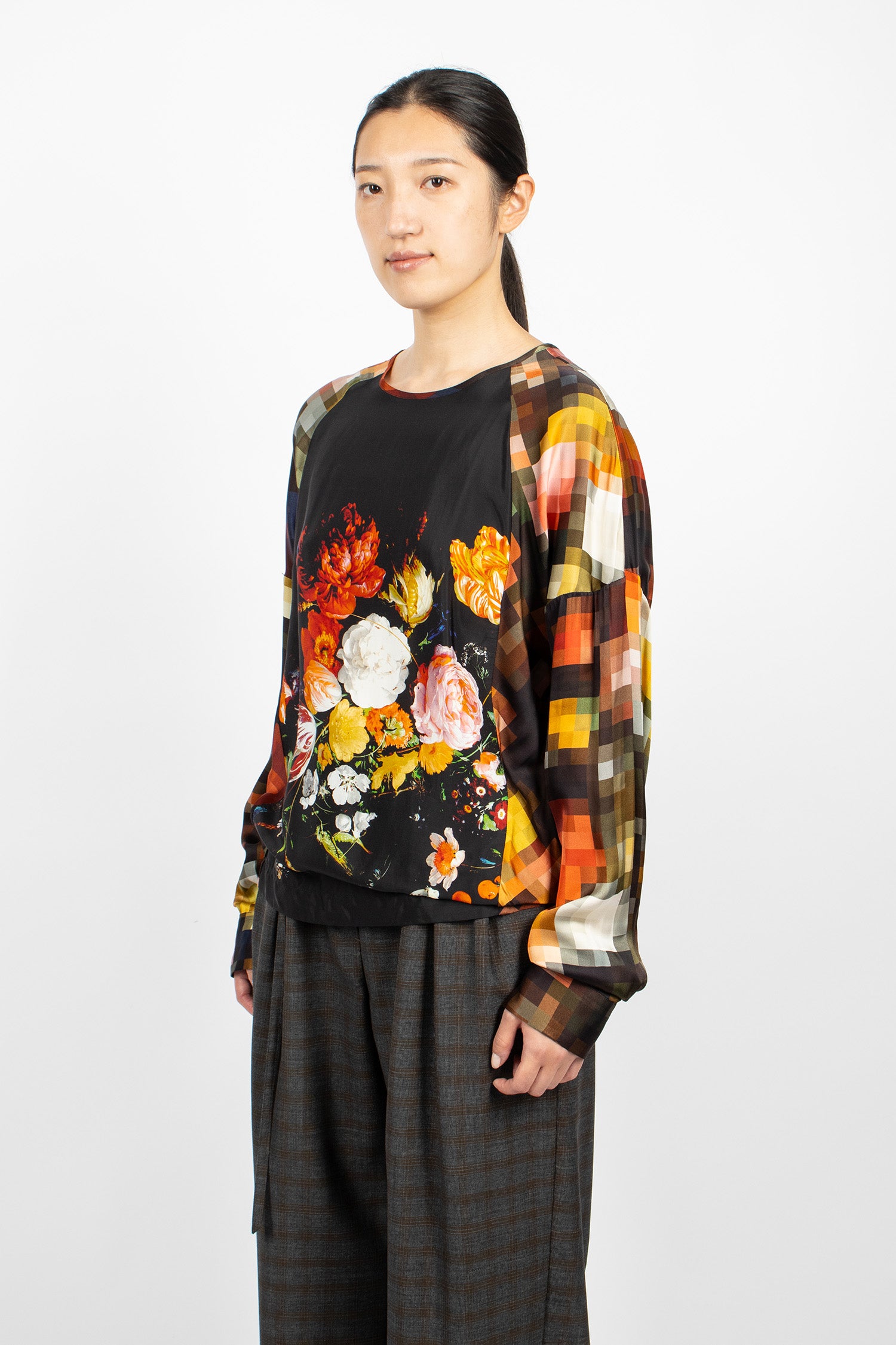 Floral Asymmetrical Top Dessin A