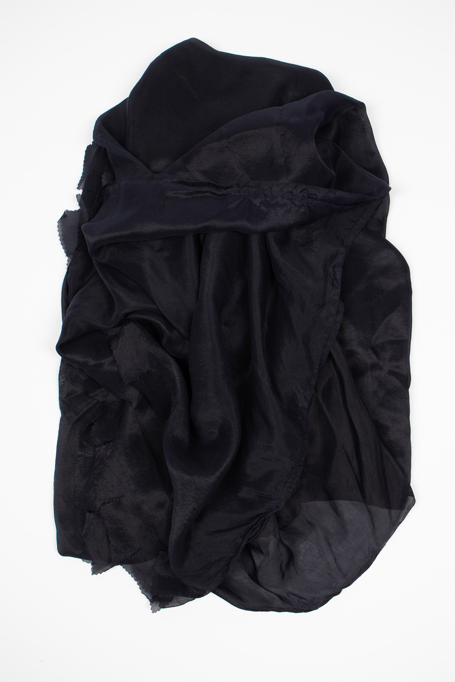 Silk Habotai Light Scarf Dark Navy