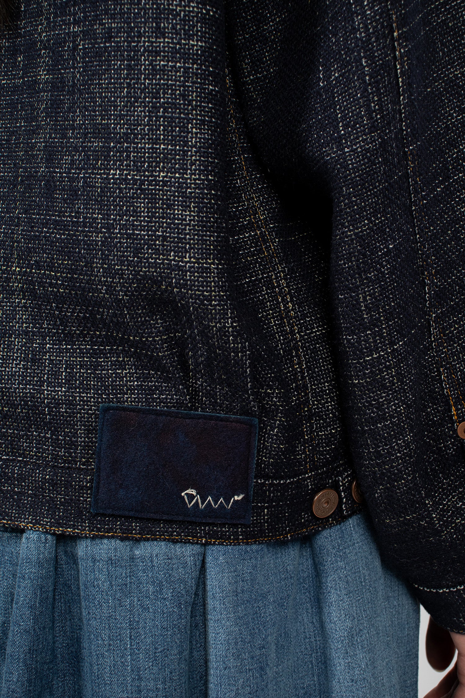 101X Woven Denim Silk Jacket Navy