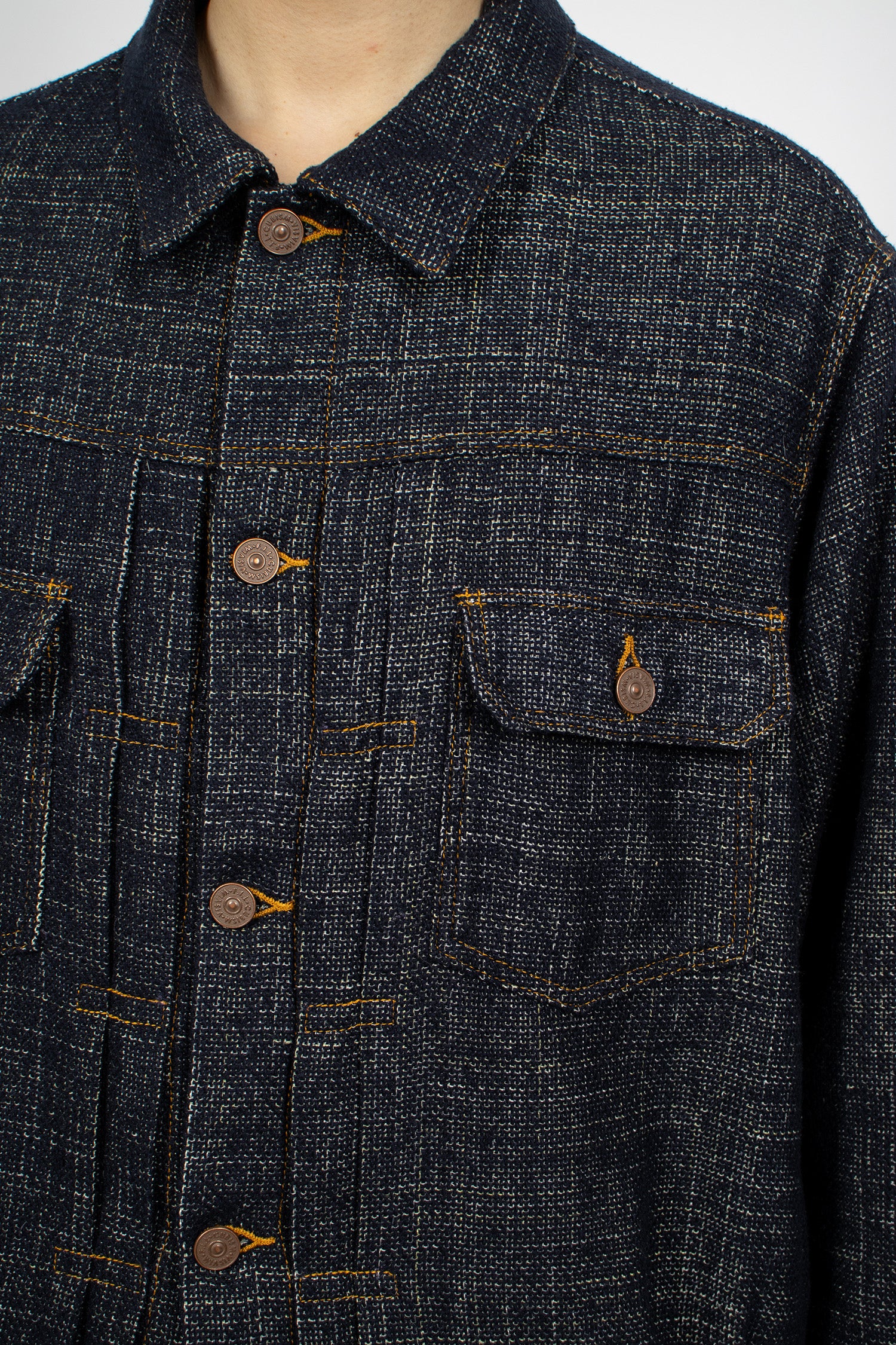 101X Woven Denim Silk Jacket Navy