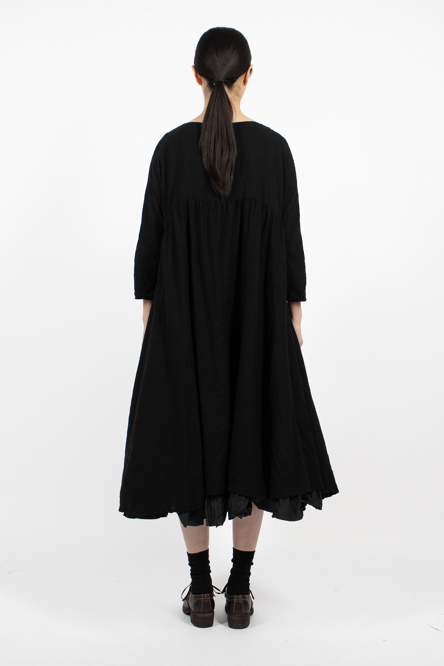 Birch Frill Wool Dress Black