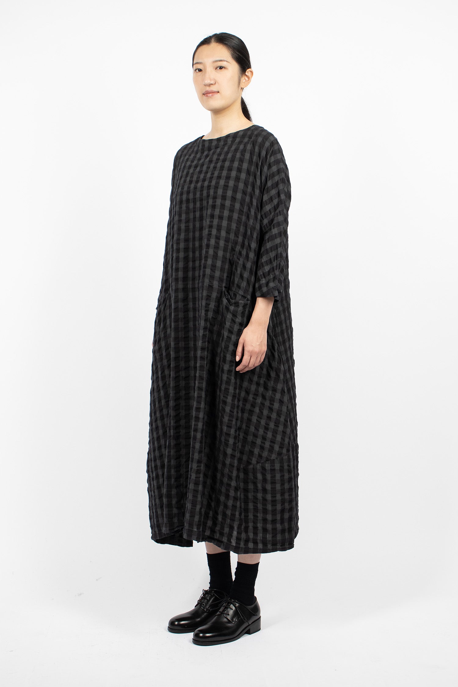 Nb Dress Slate Gingham