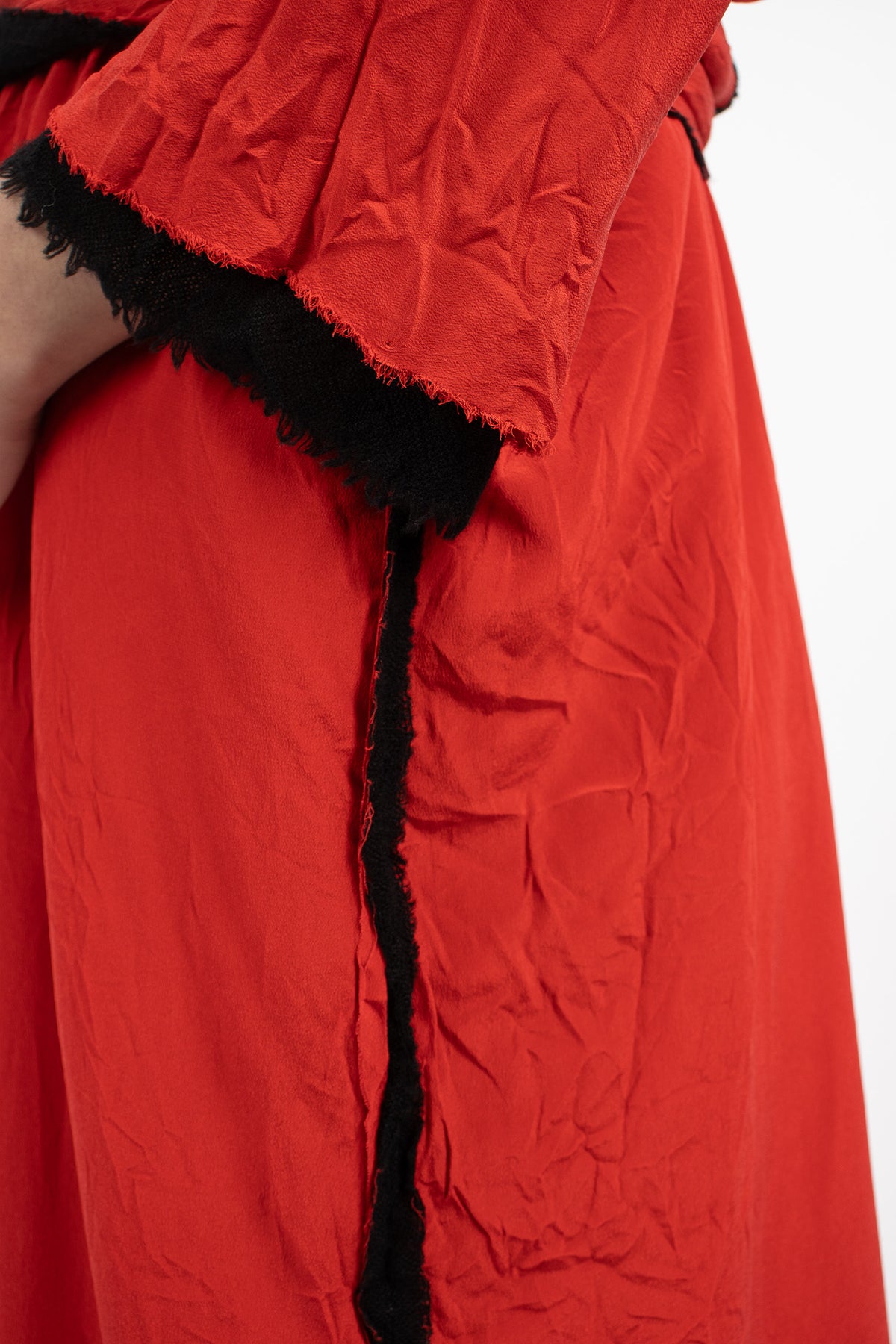 Round Neck Layered Reversible Dress Black/Red