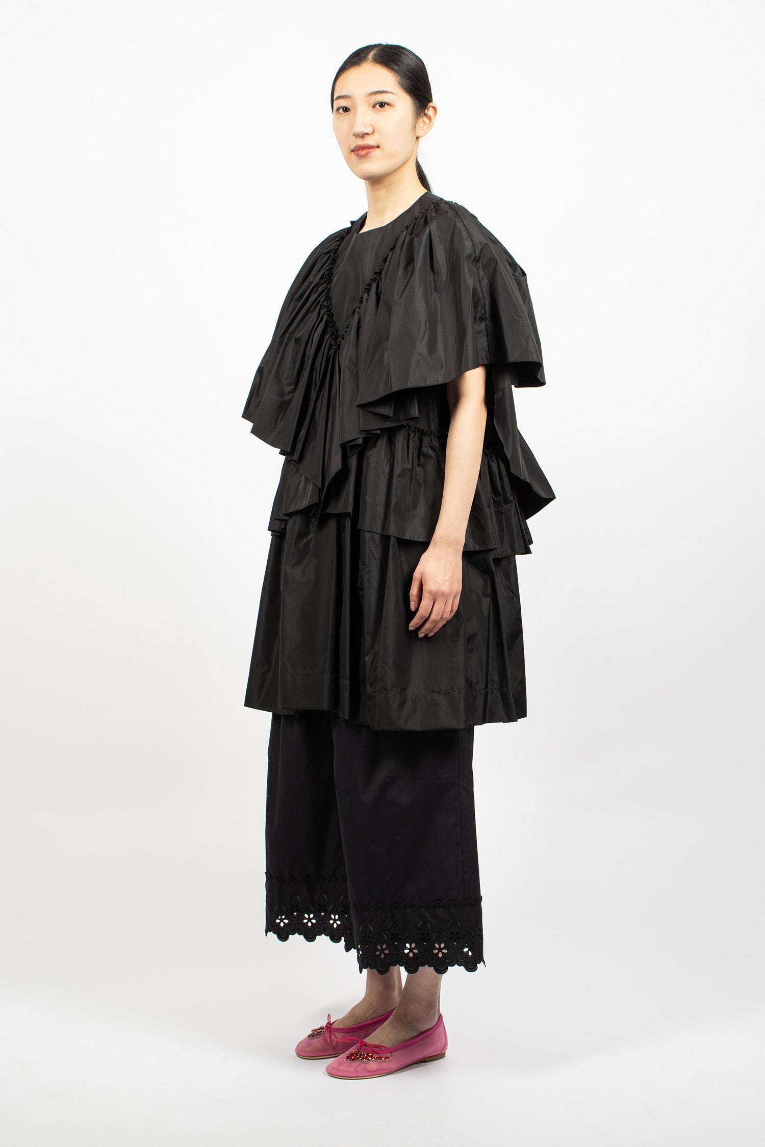 Short Ruffle Dress Black