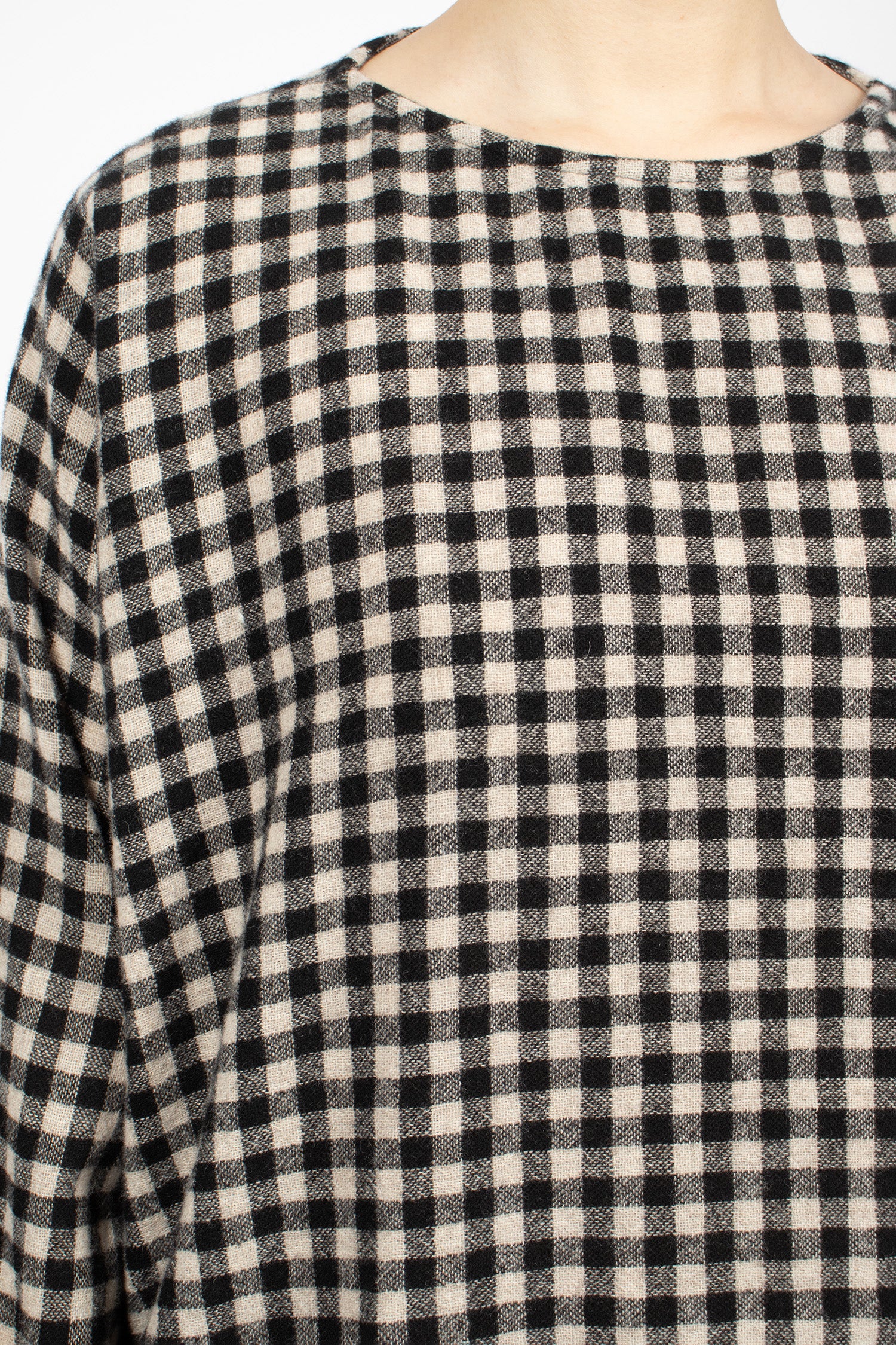 Washed Wool Shirt Natural/Black Check