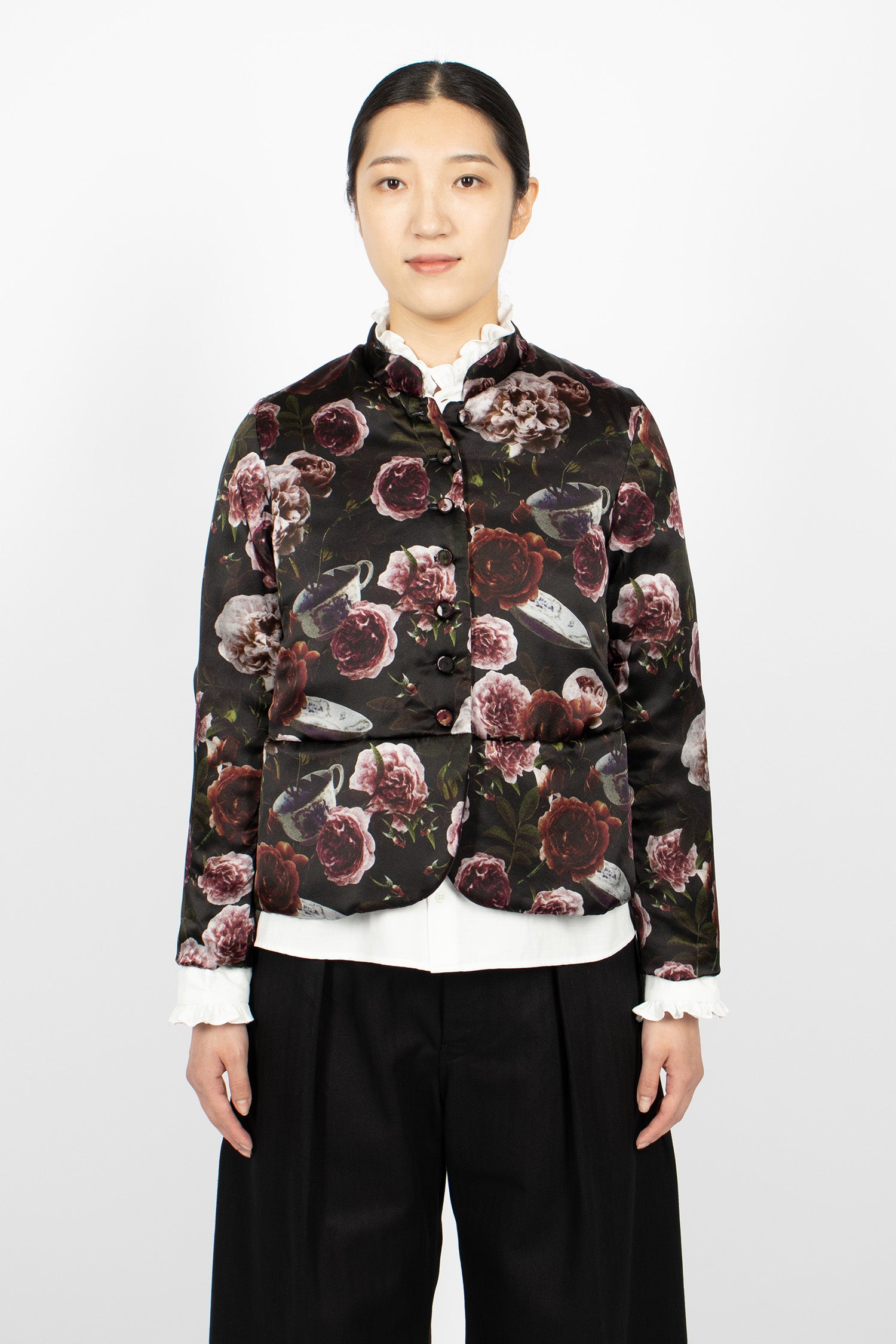 Jessica Padded Jacket Roses/Black