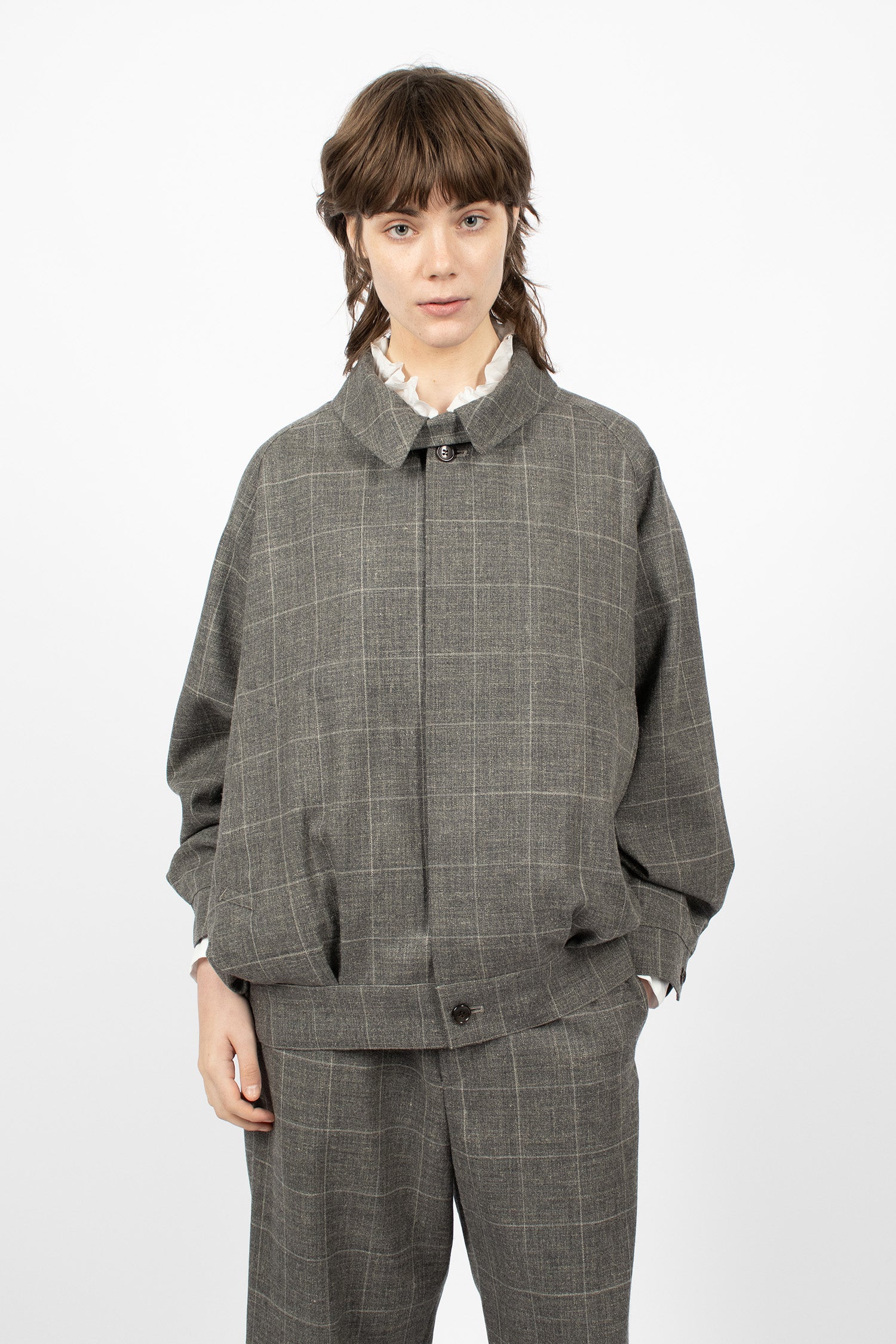 Oversized Harrington Jacket Grey